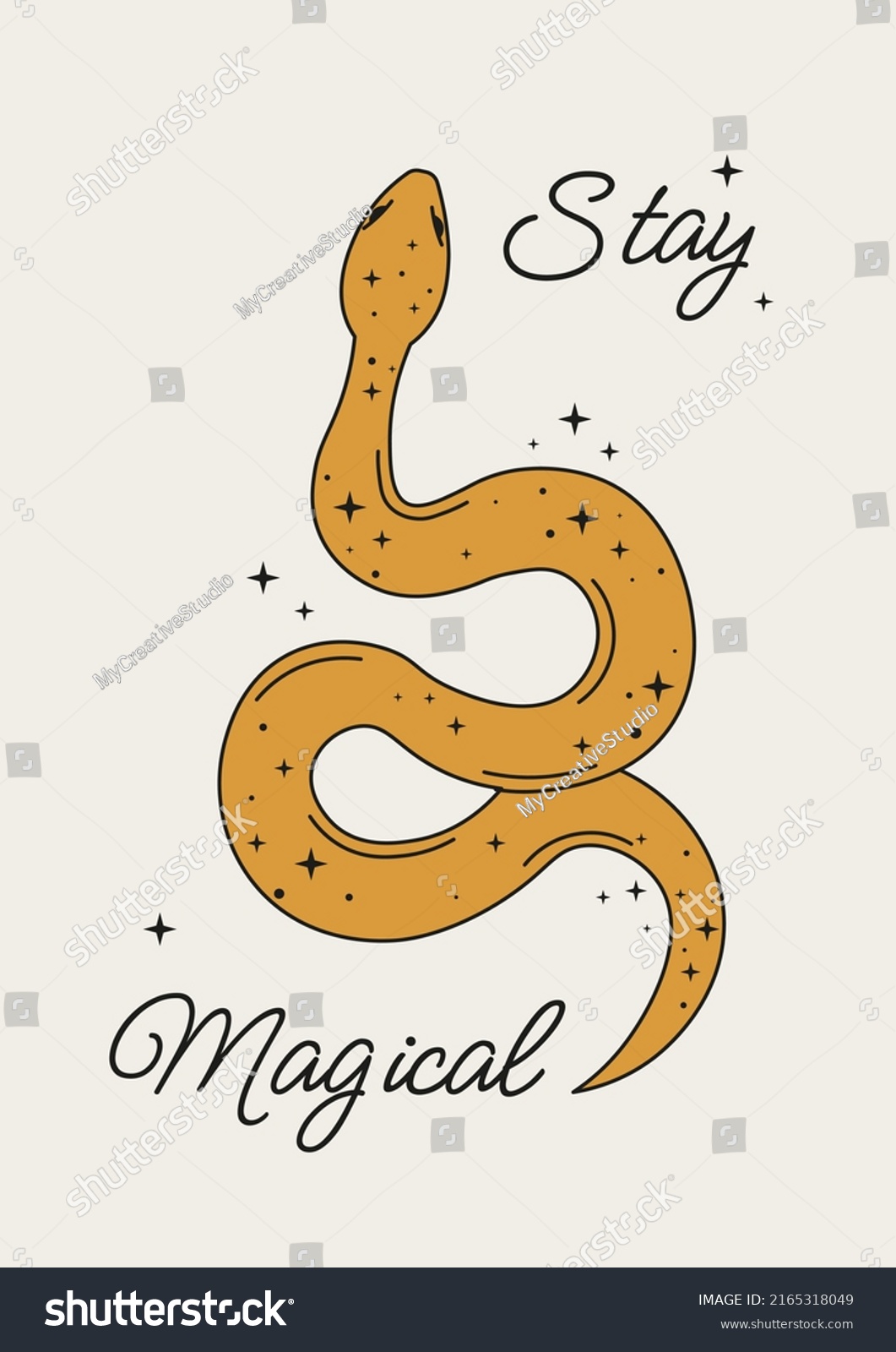 Yellow Snake Vector Illustration Tattoo Design Stock Vector (Royalty ...