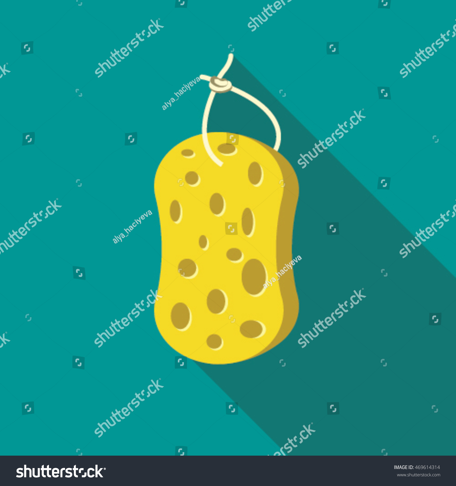 Yellow Sponge Flat Icon Bathroom Accessories Stock Vector Royalty Free