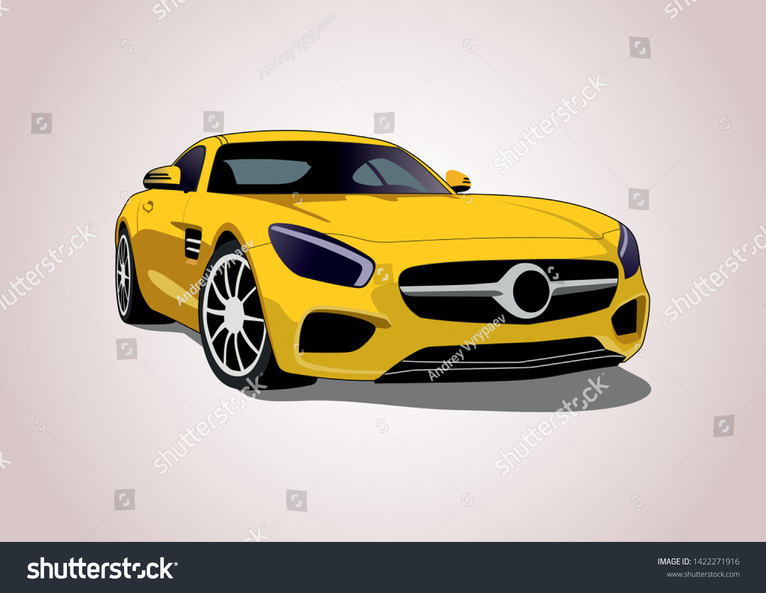 Download Yellow Sports Car Vector Layout Mercedesamg Stock Vector Royalty Free 1422271916 PSD Mockup Templates