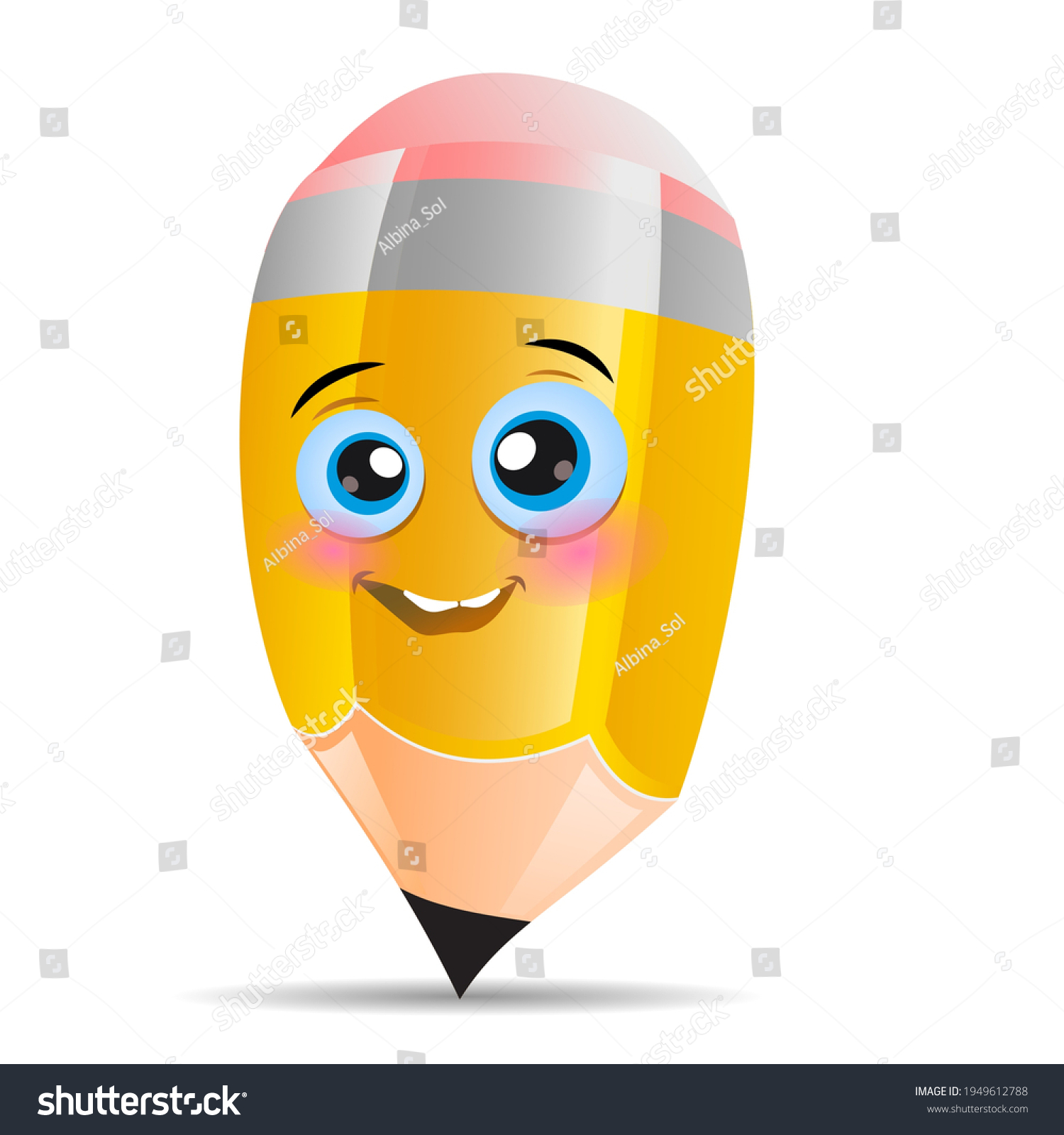 Yellow Stout Cartoon Pencil Vector Illustration Stock Vector (Royalty ...