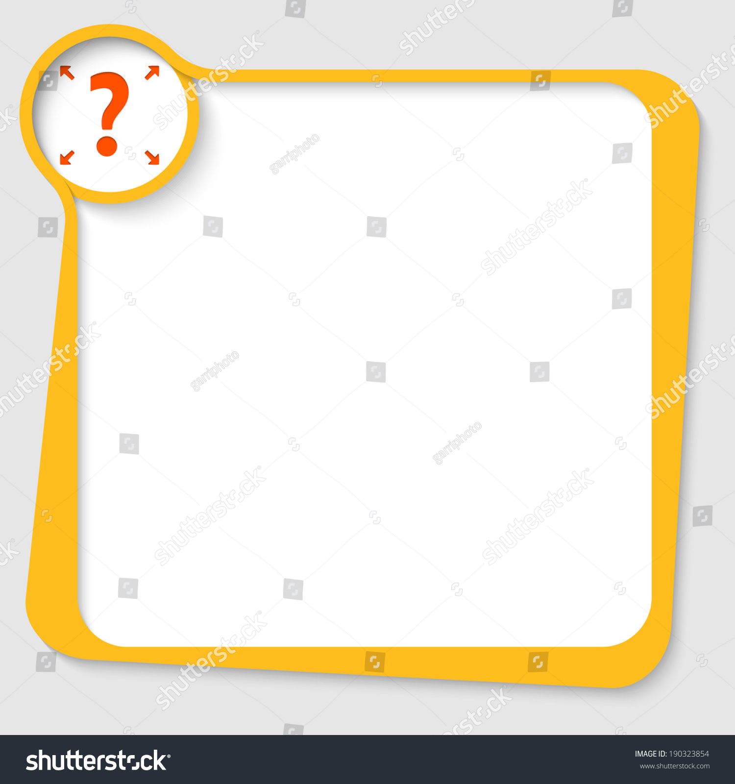 Yellow Text Box Question Mark Arrows Stock Vector (Royalty Free ...