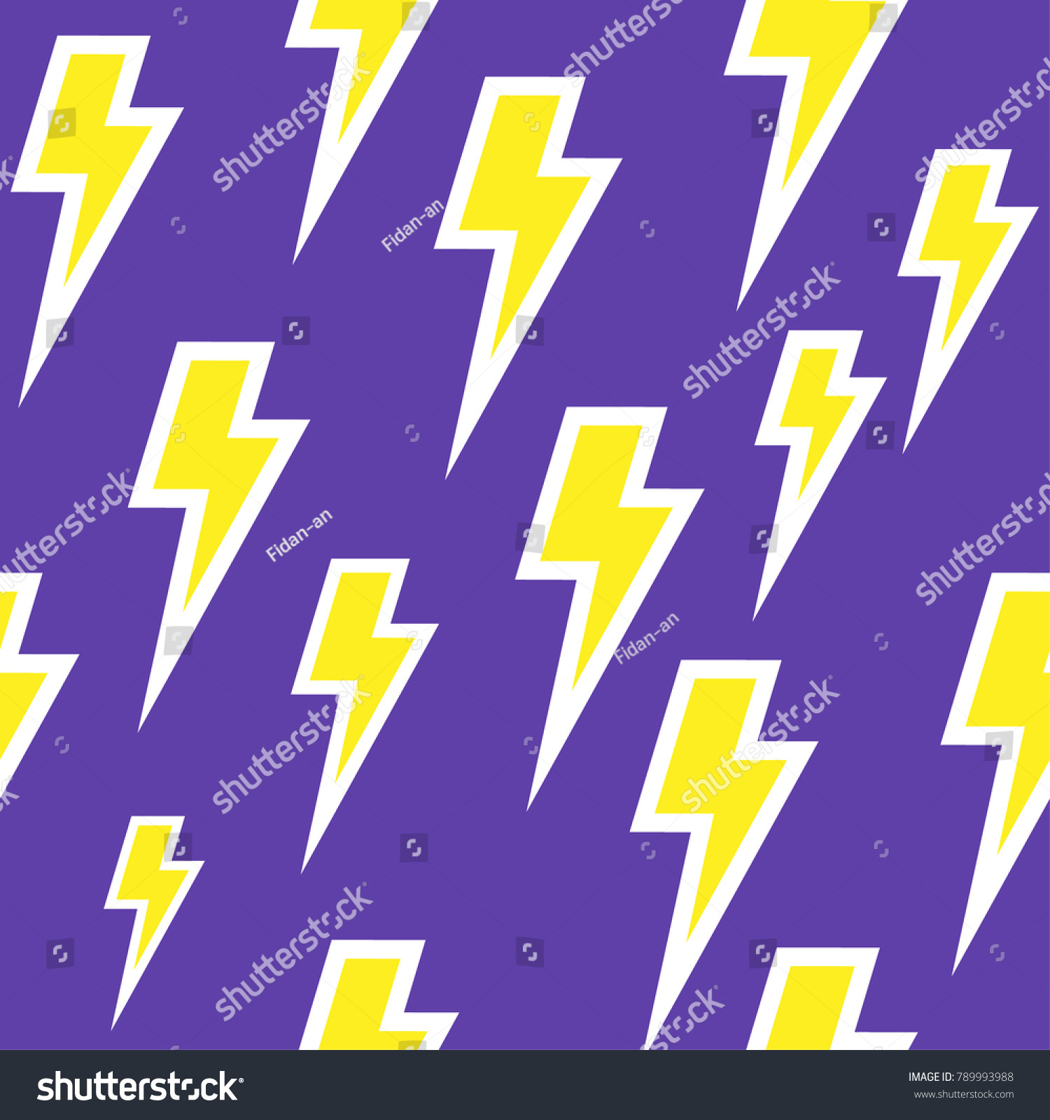 Yellow Thunder Bolt White Strokes Pattern Stock Vector (Royalty Free ...