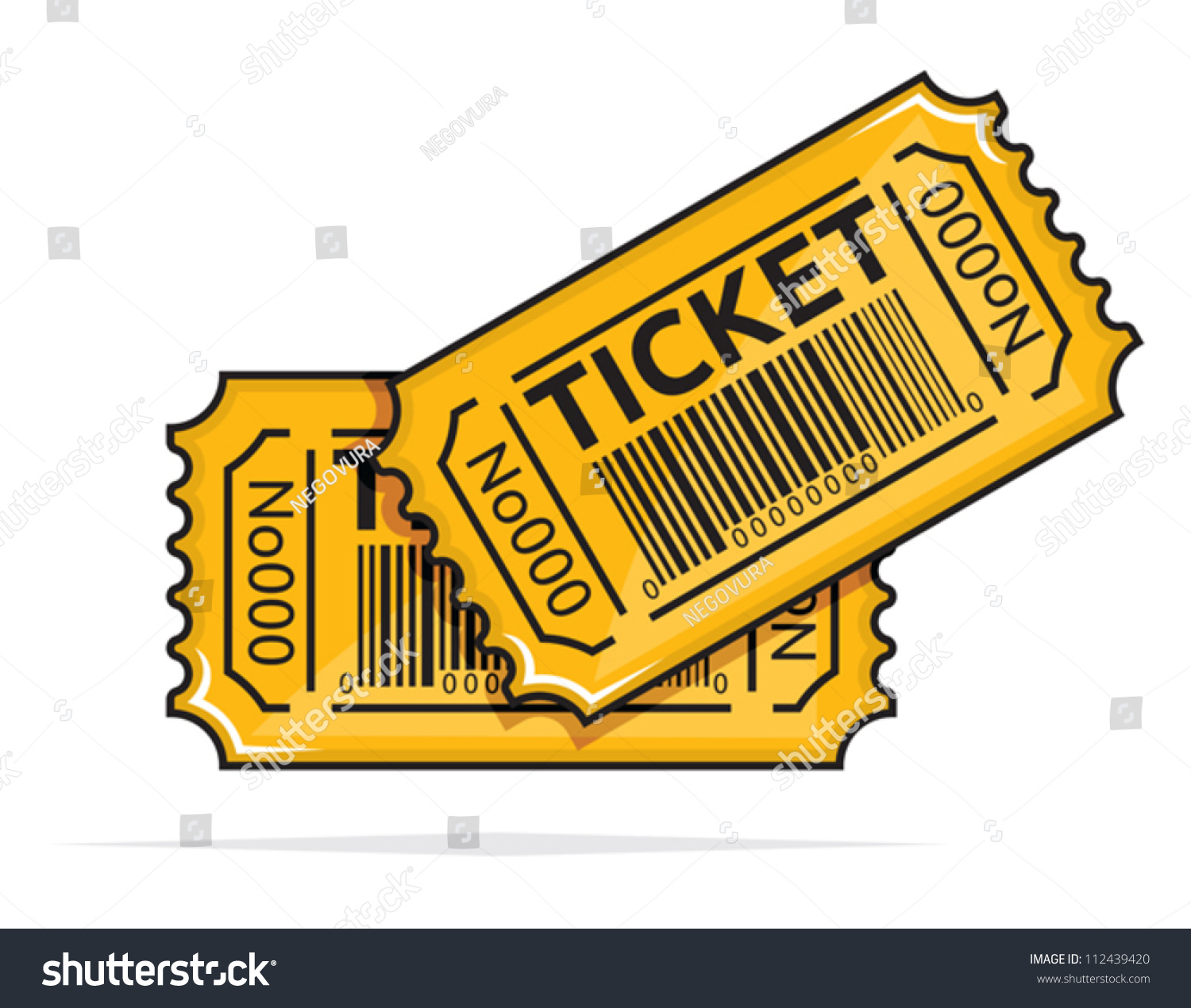 Yellow Ticket Stock Vector Illustration 112439420 : Shutterstock