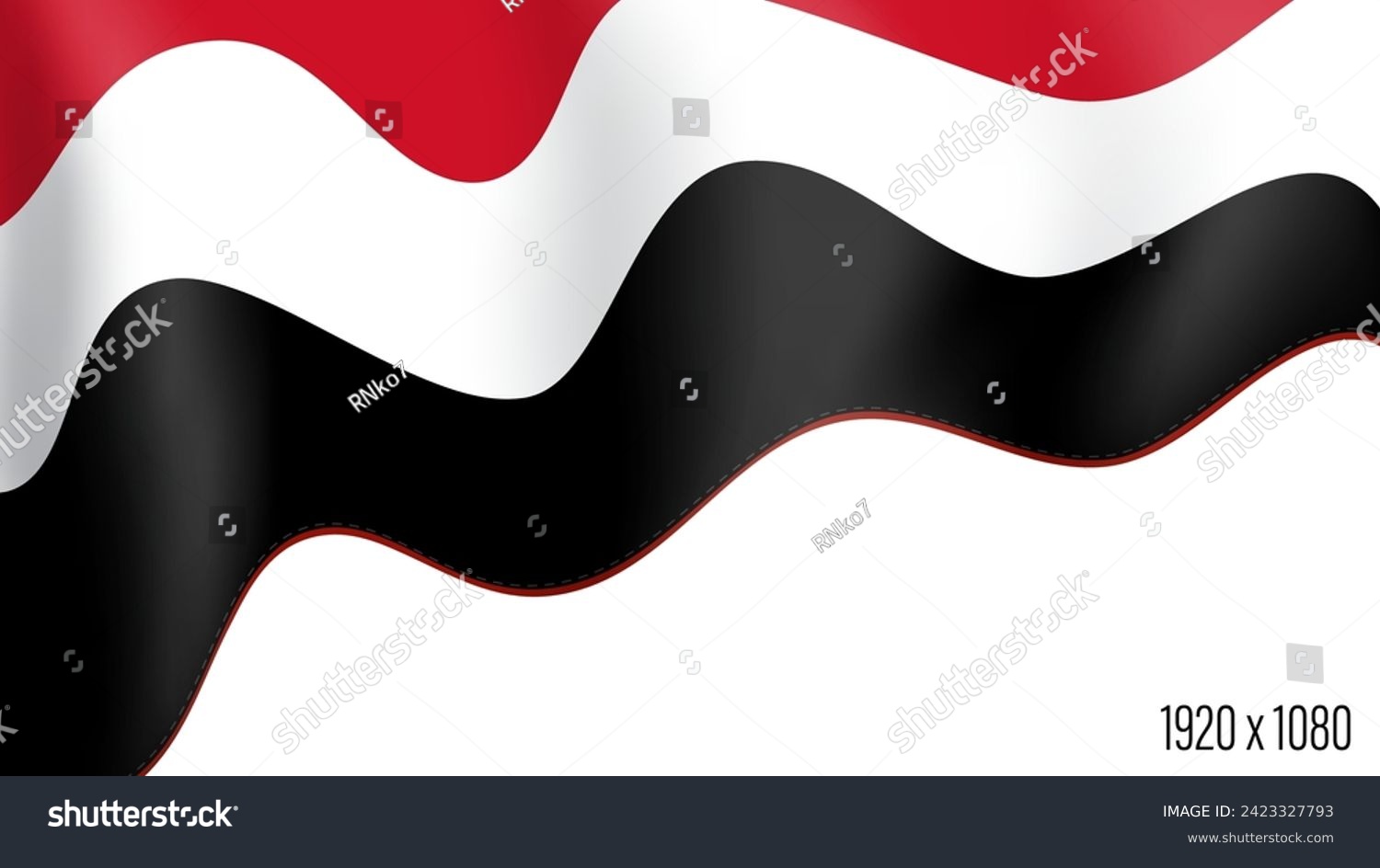 SVG of Yemen country flag realistic independence day background. Yemen commonwealth banner in motion waving, fluttering in wind. Festive patriotic HD format template for independence day svg
