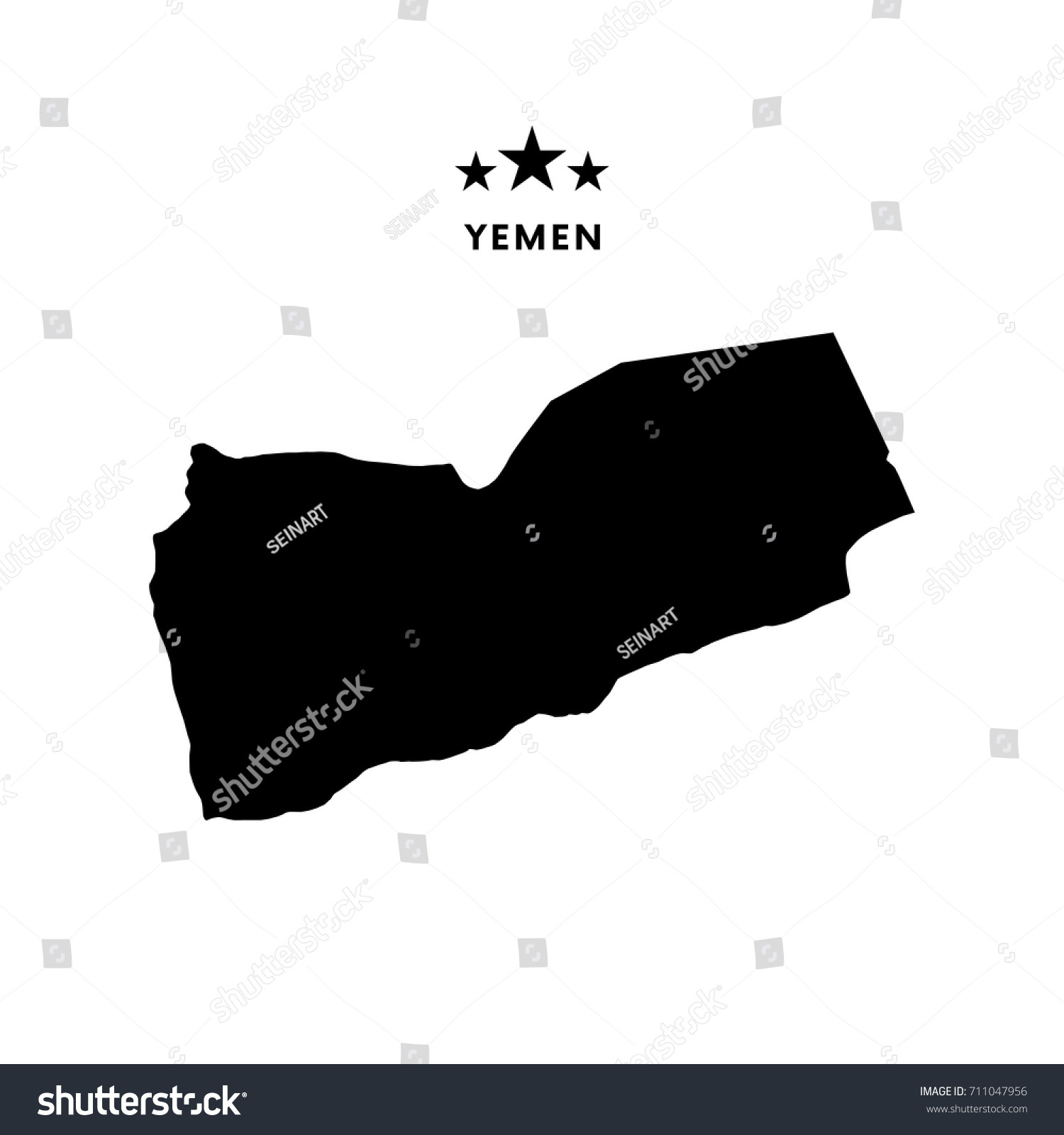 Yemen Map Vector Illustration Stock Vector (Royalty Free) 711047956 ...