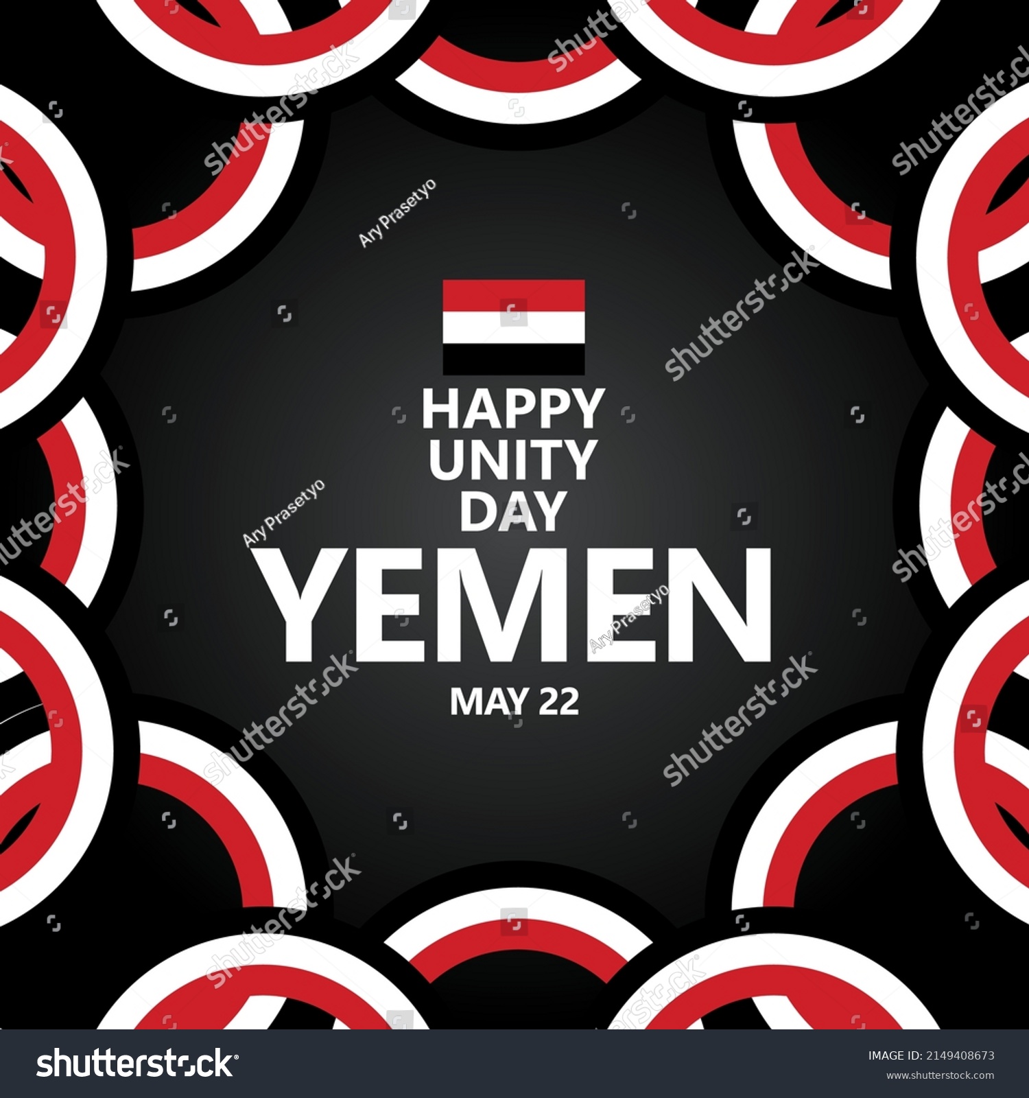 SVG of Yemen unity day celebration vector template with ribbon flags. Middle East country public holiday celebrated annually on May 22. svg