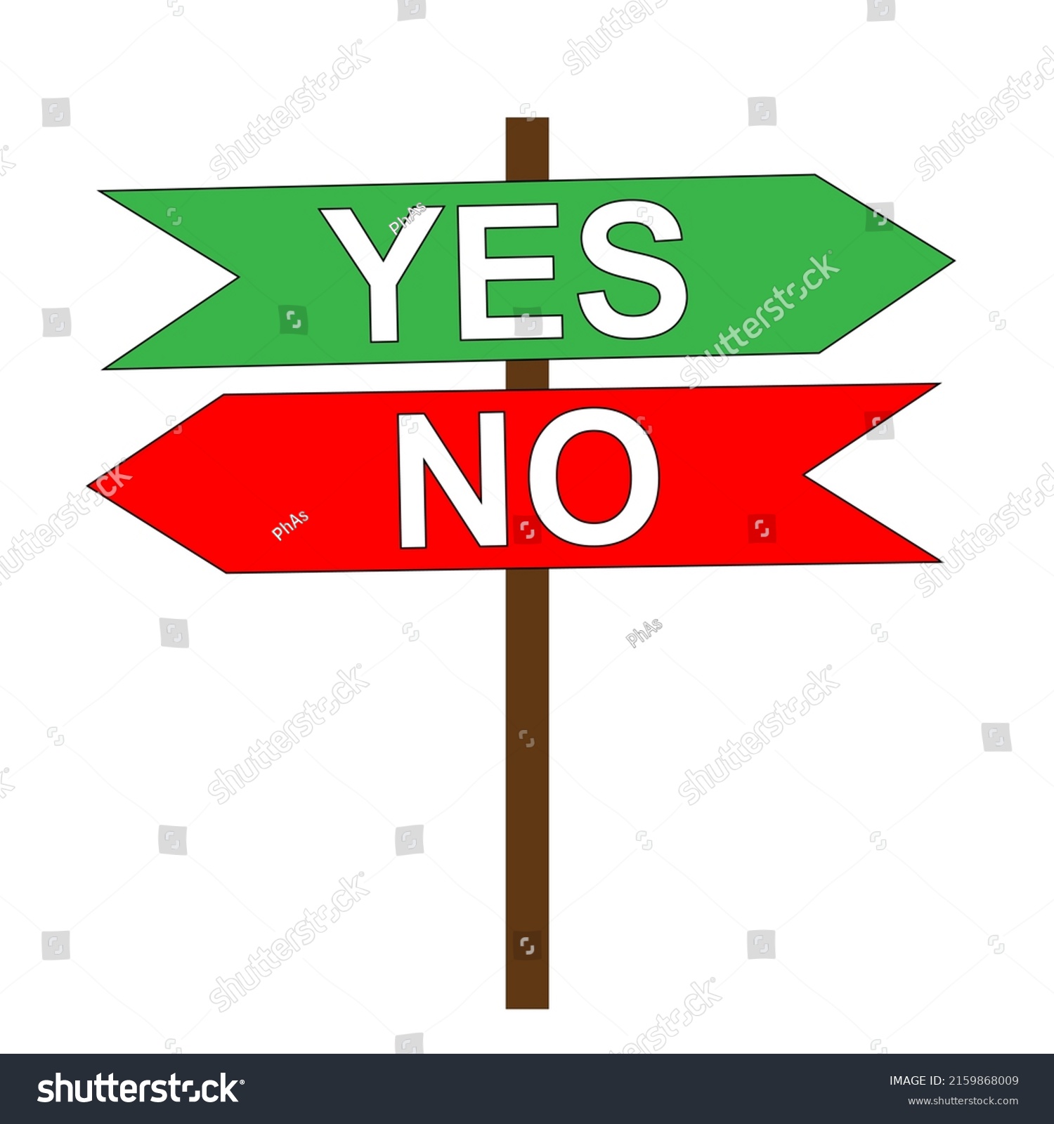 Yes No Poster Yes Showing Through Stock Vector (Royalty Free ...