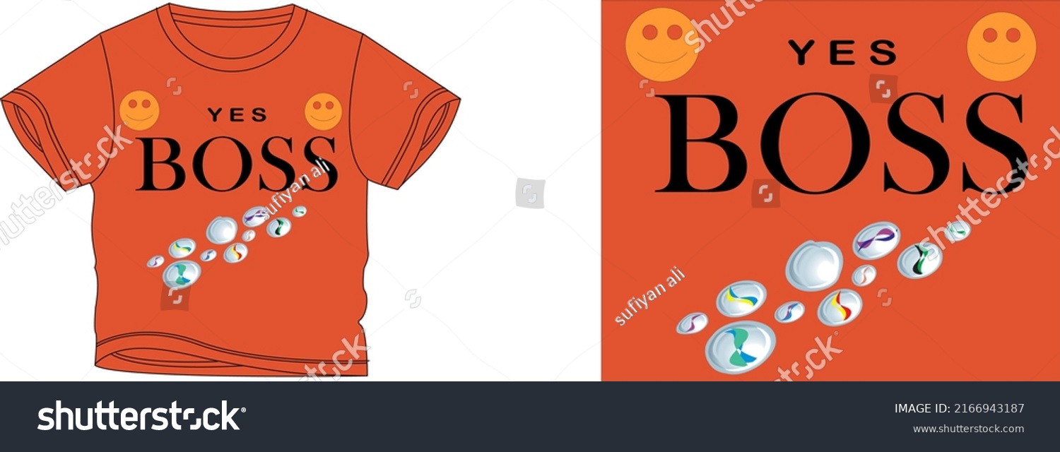 Yes Boss Tshirt Design Background Color Stock Vector Royalty Free 2166943187 Shutterstock 