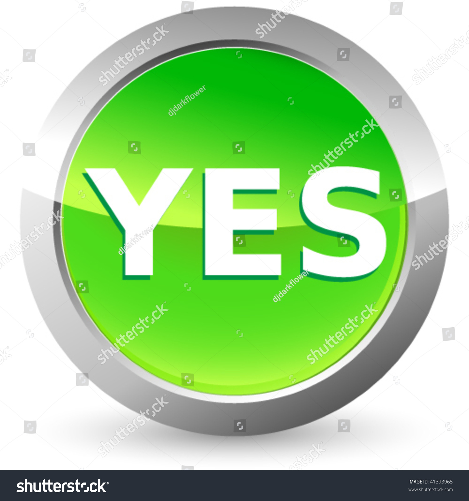 Yes - Button Stock Vector Illustration 41393965 : Shutterstock