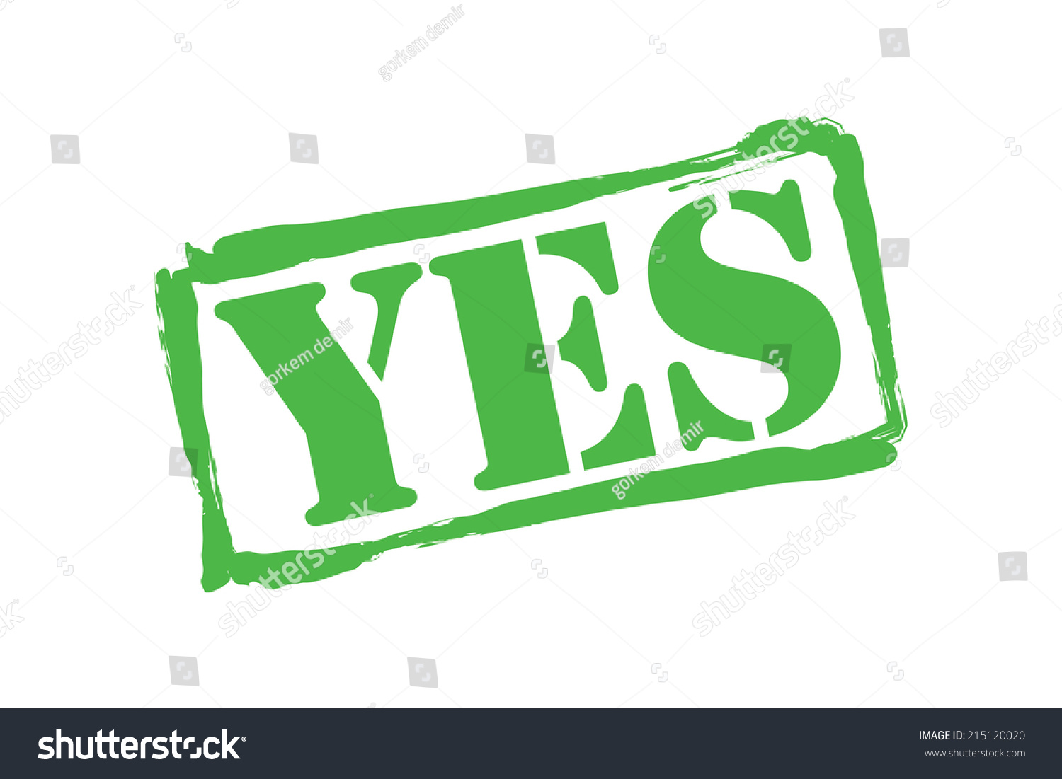 Yes Green Rubber Stamp Vector Over Stock Vector 215120020 - Shutterstock