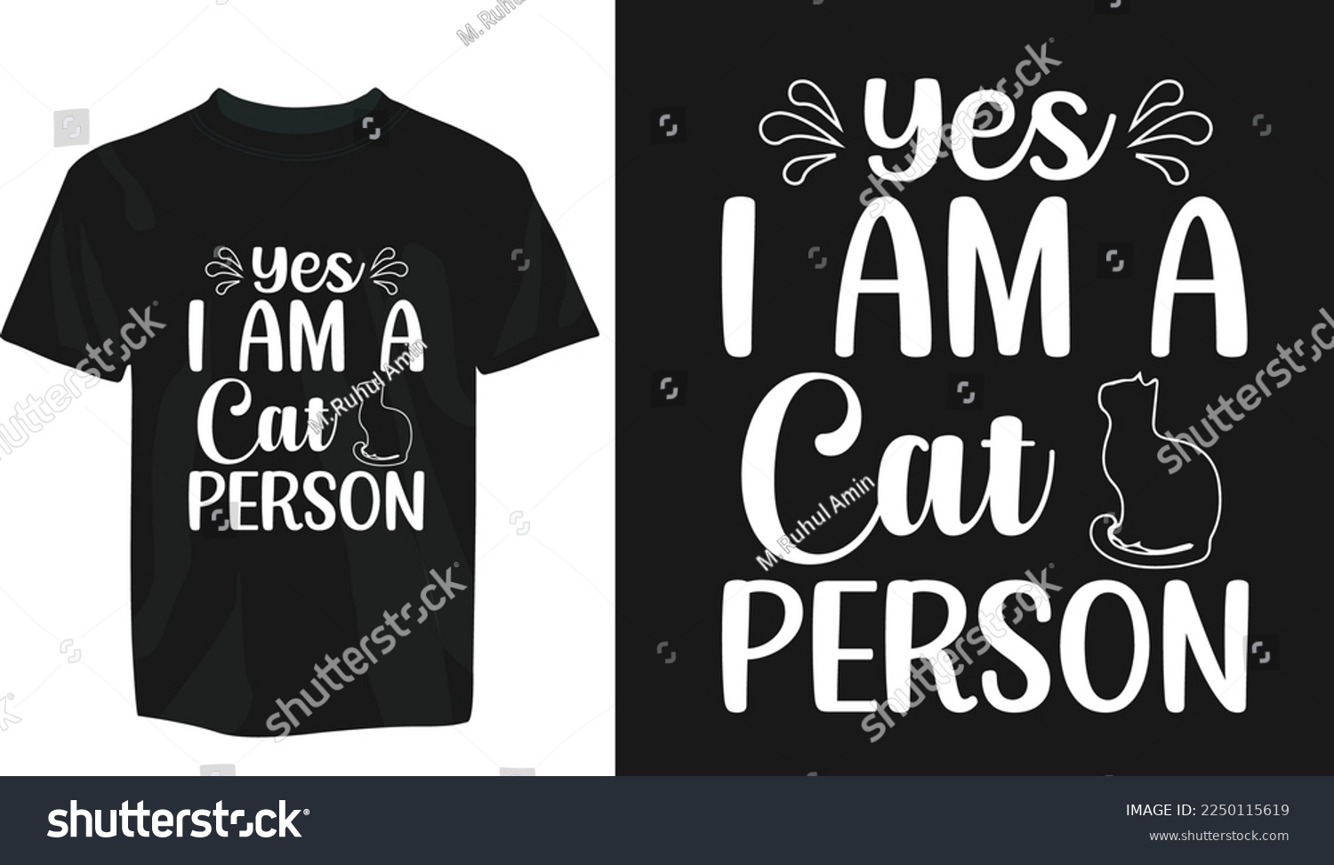 SVG of Yes I am a cat person svg, cat svg, cat SVG Bundle, Hand drawn inspirational quotes about cats. Lettering for poster, t-shirt, card, invitation, sticker, Modern brush calligraphy, Isolated svg