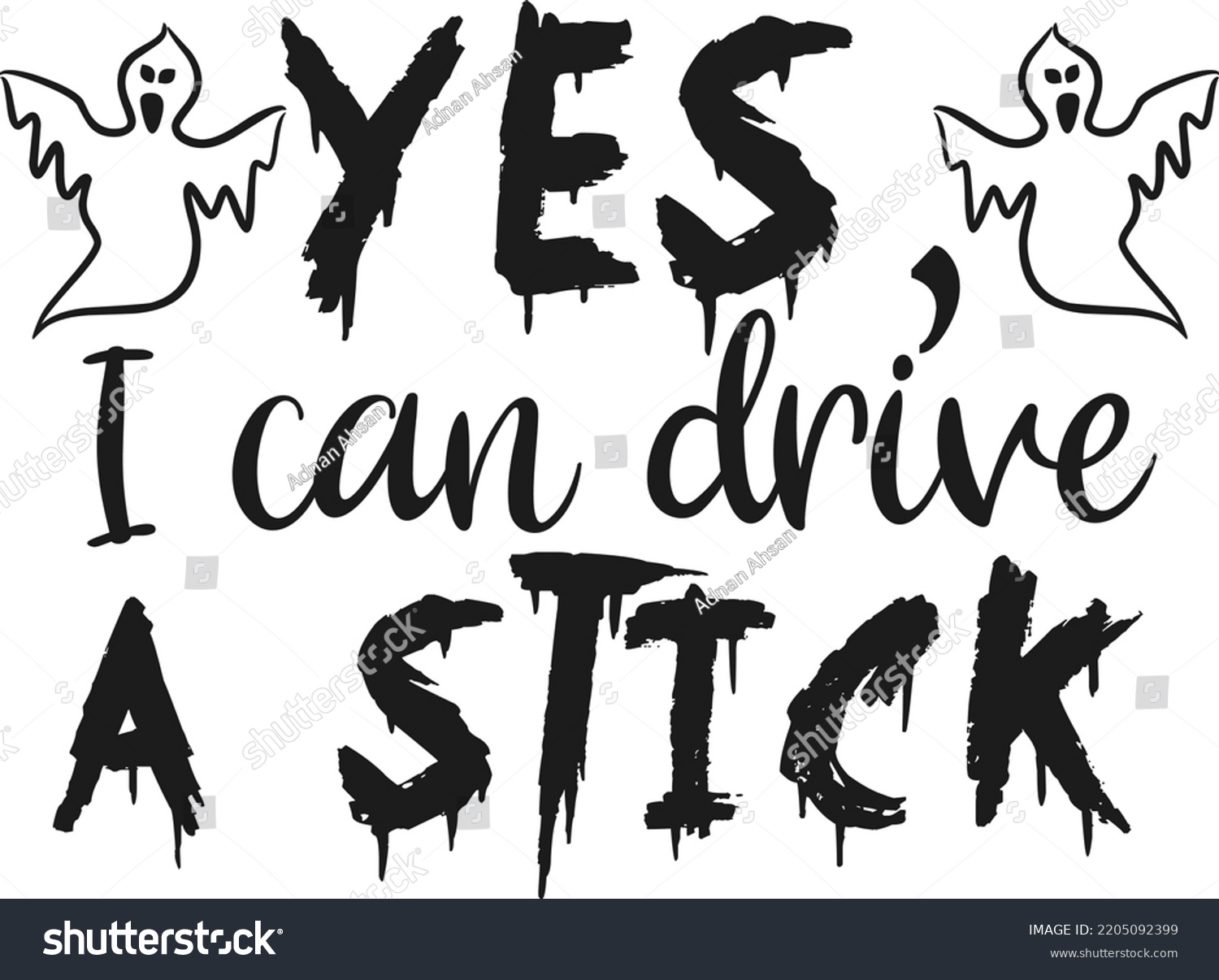 SVG of Yes, I can drive a stick SVG t-shirt design svg