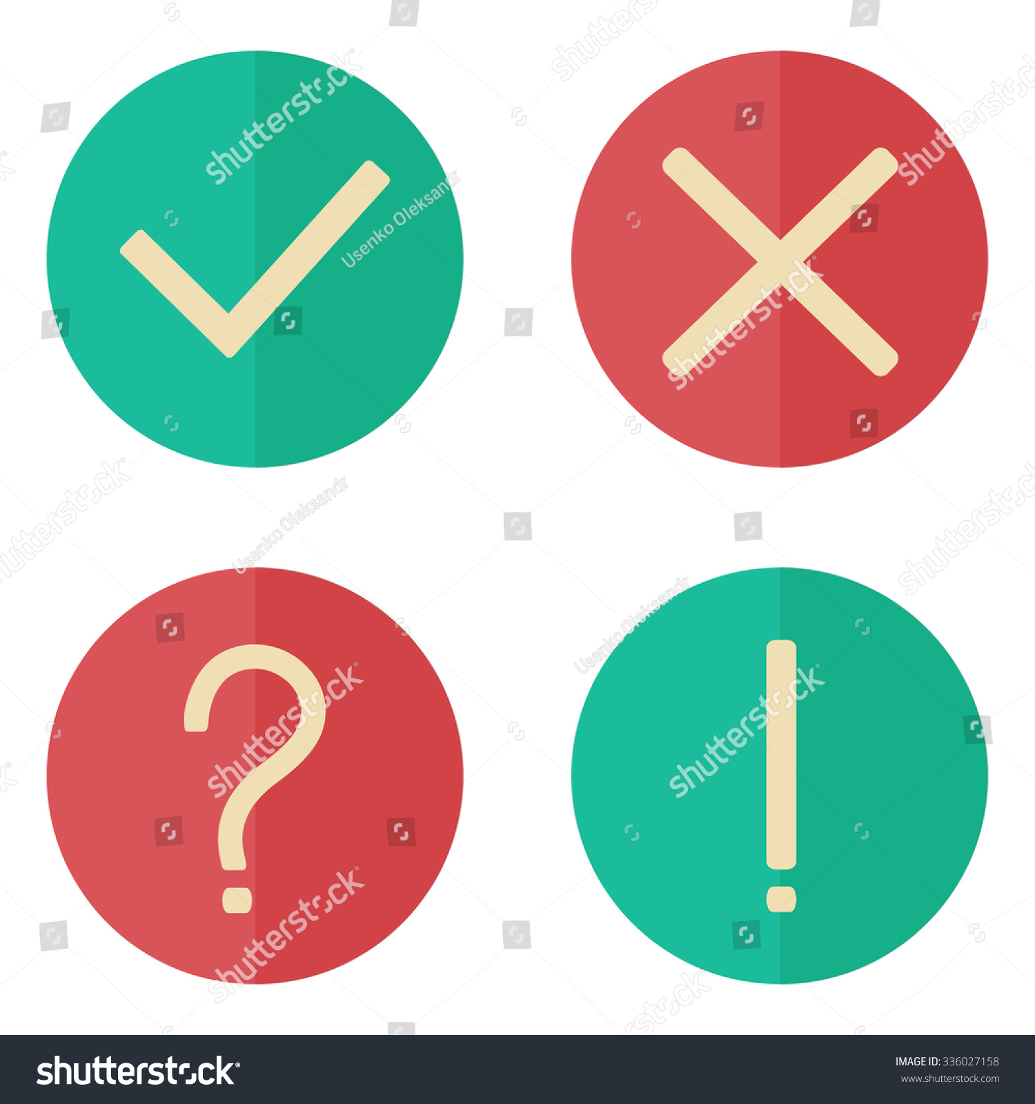 Yes No Exclamation Question Marks Flat Stock Vector Royalty Free