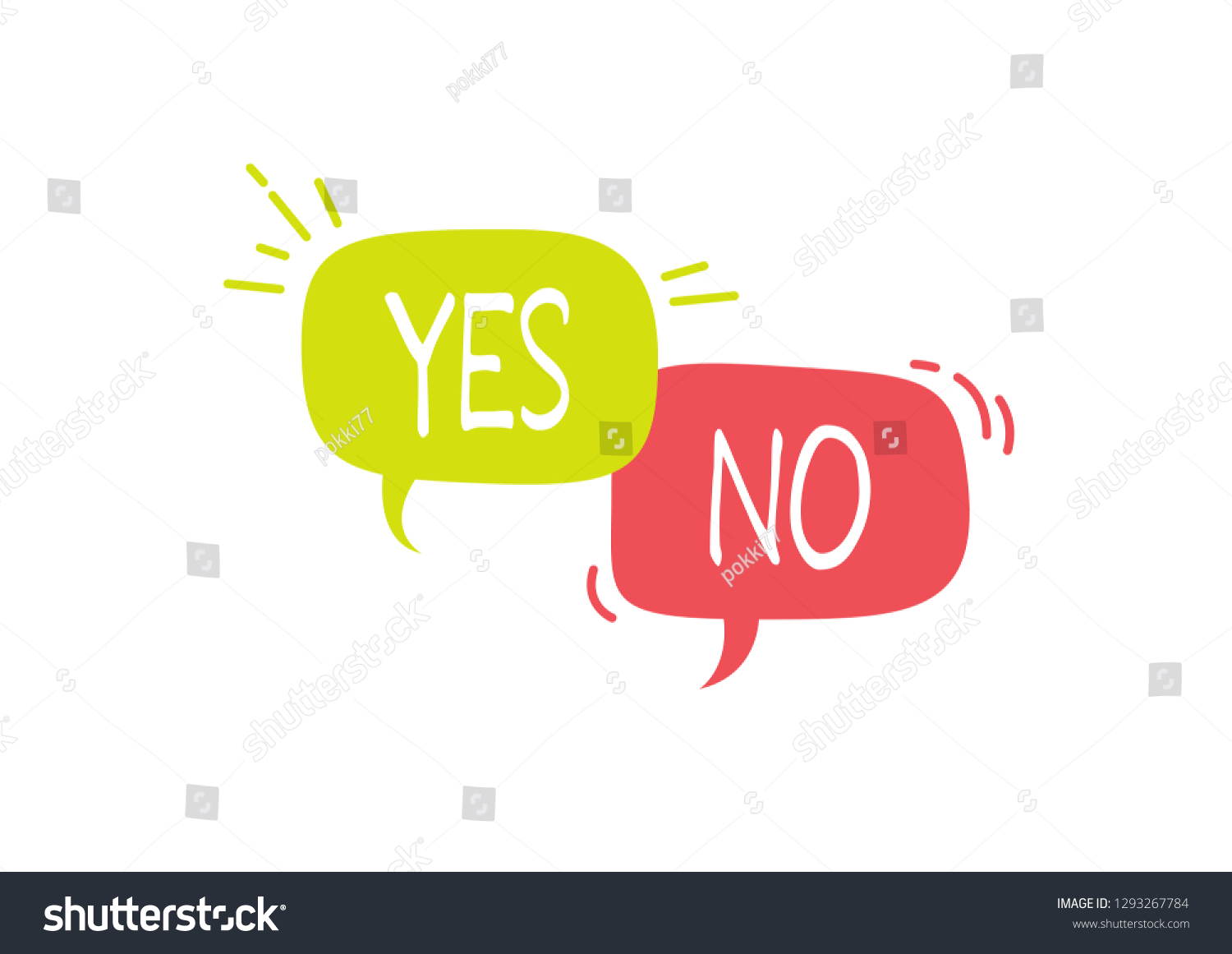 Yes No Green Red Message Bubbles Stock Vector (Royalty Free) 1293267784 ...