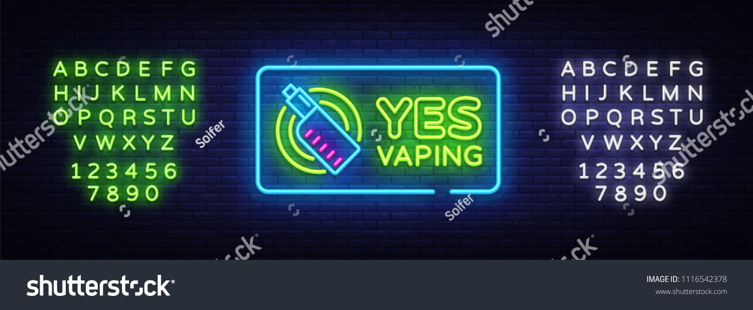 Yes Vaping Neon Sign Zone Vaping Stock Vector Royalty Free 1116542378