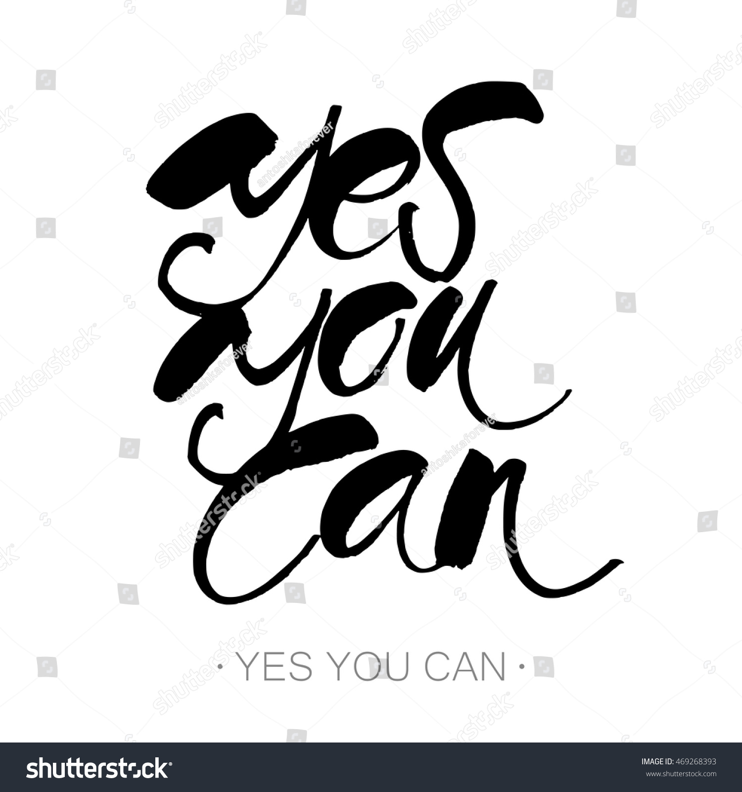 Yes You Can Inspirational Motivation Quote Stock Vector (Royalty Free ...