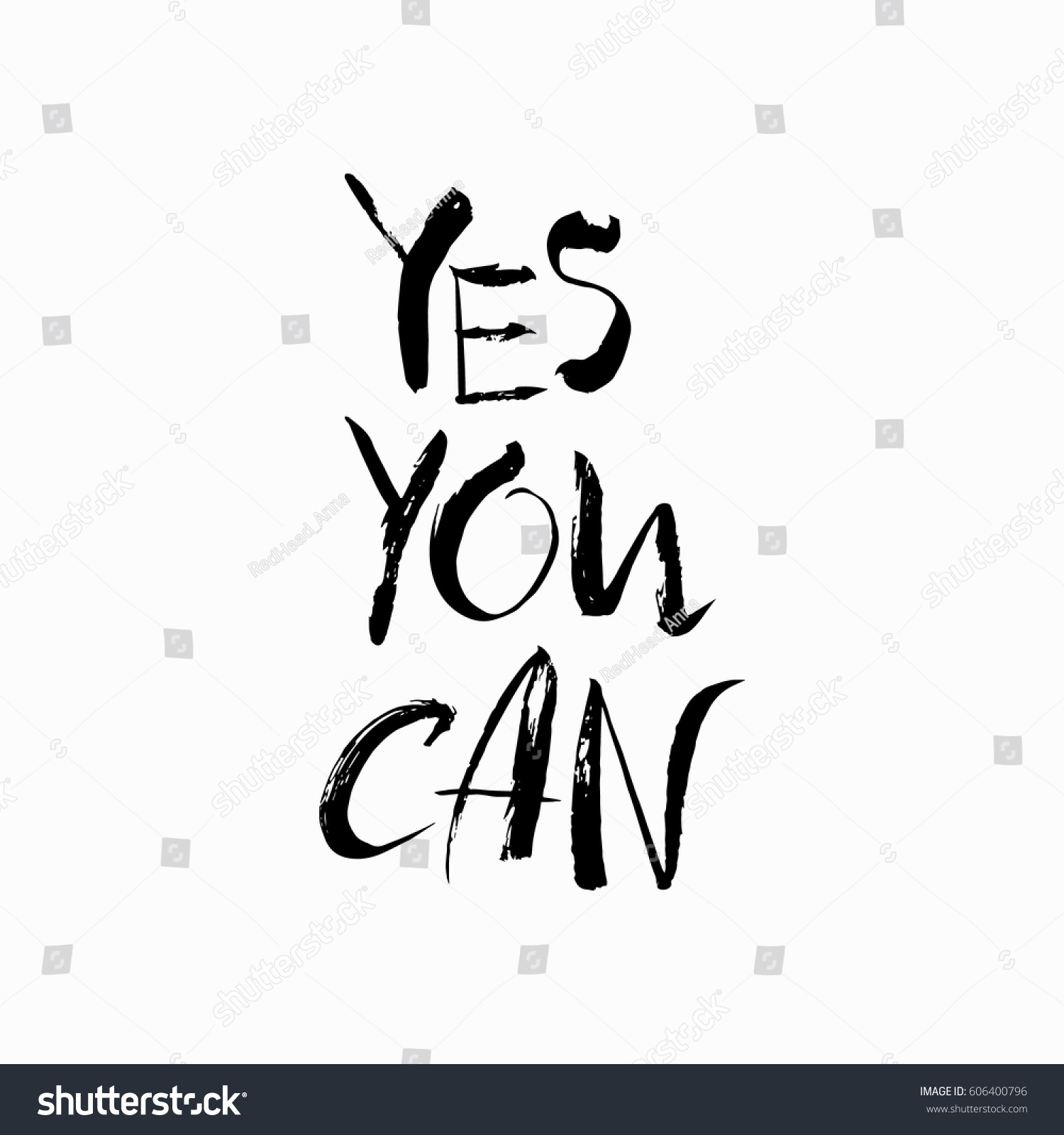 Yes You Can Inspirational Quotes Motivational Quotes Stock Vector ...