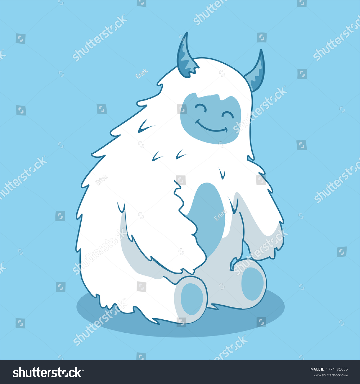 Yeti Cartoon Isolated Snowman Illustration Stock Vector (Royalty Free ...