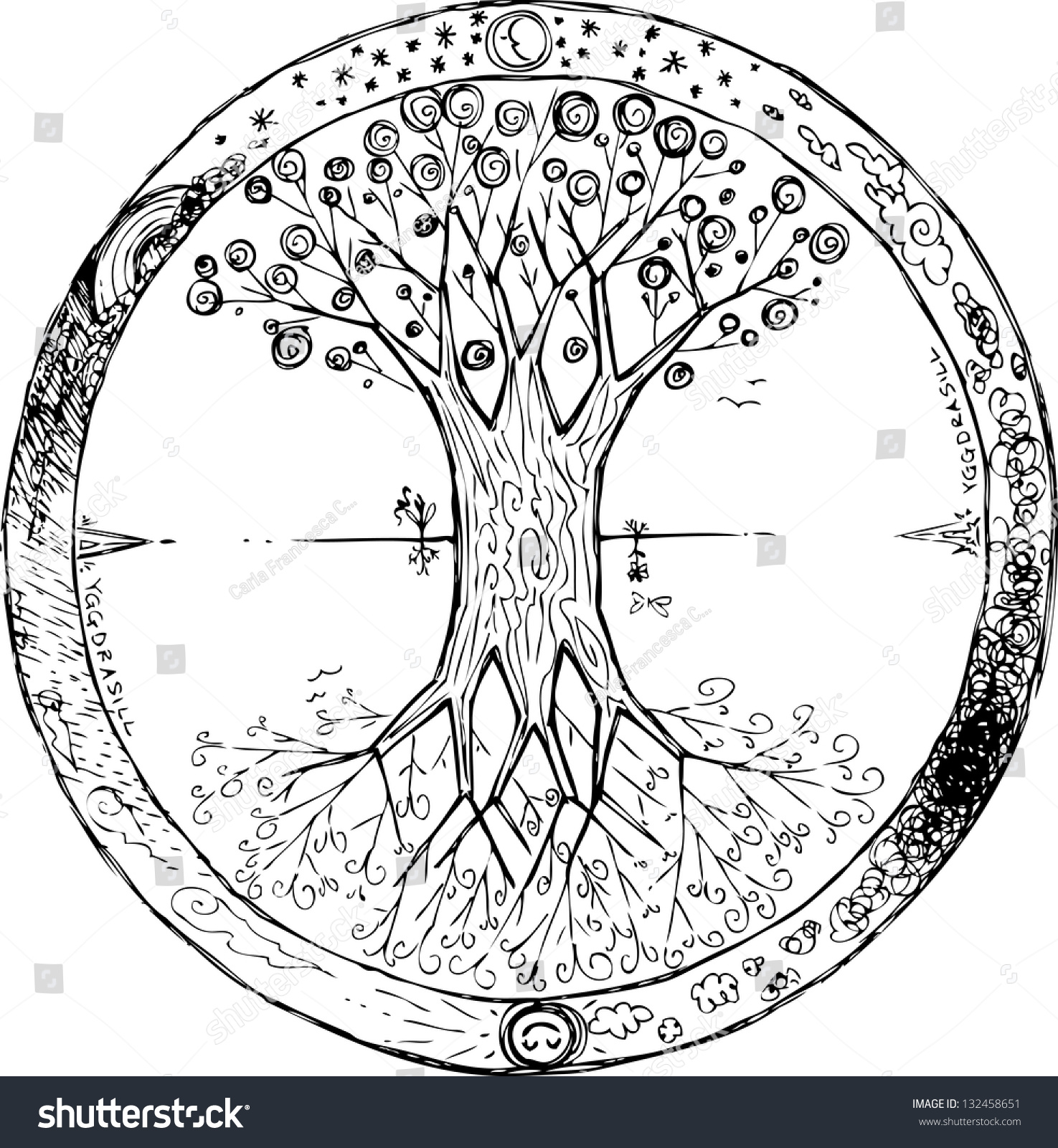 gothic mandala tattoo Celtic 132458651 Yggdrasil Stock Life Vector Mandala Tree