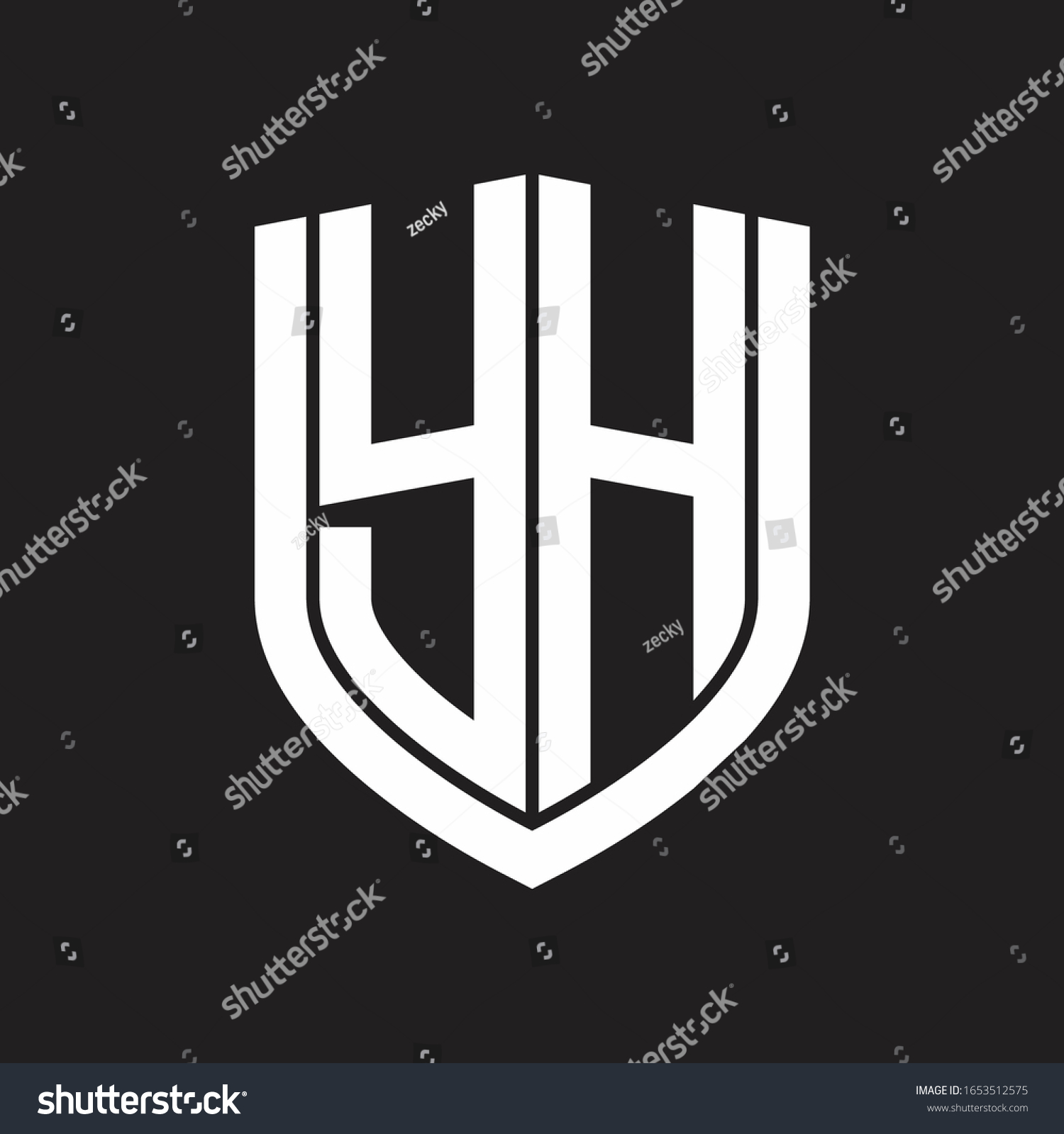 Yh Logo Monogram Emblem Shield Design Stock Vector (royalty Free 