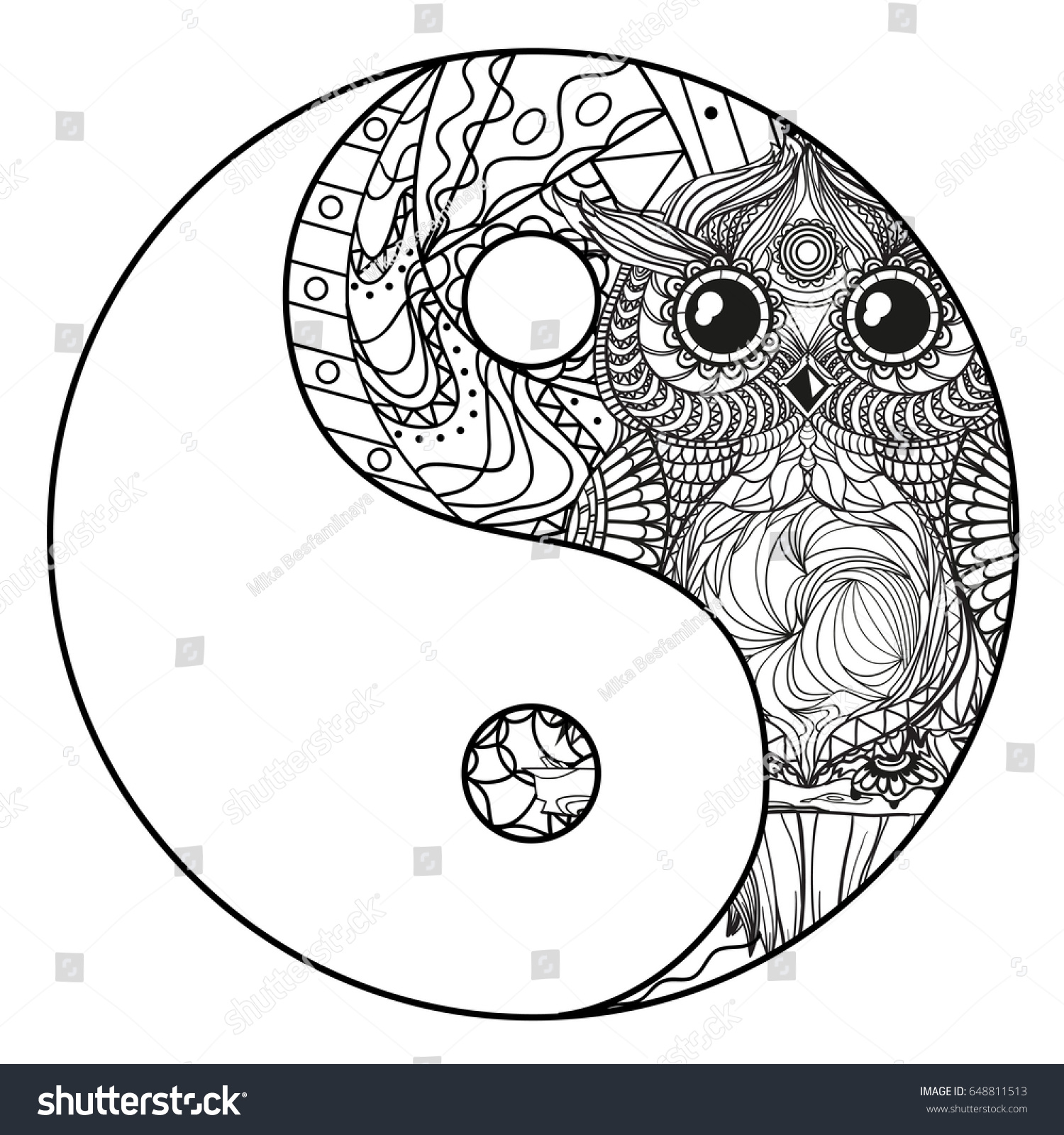 Download Yin Yang Zentangle Hand Drawn Mandala Stock Vector ...