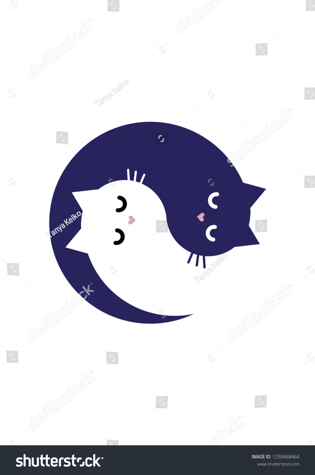 Yin Yang Cats Logo Vector Stock Vector (Royalty Free) 1250468464 ...