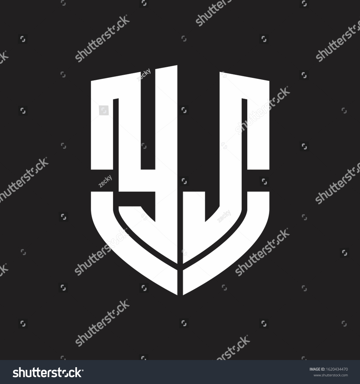 Yj Logo Monogram Emblem Shield Shape Stock Vector (Royalty Free ...