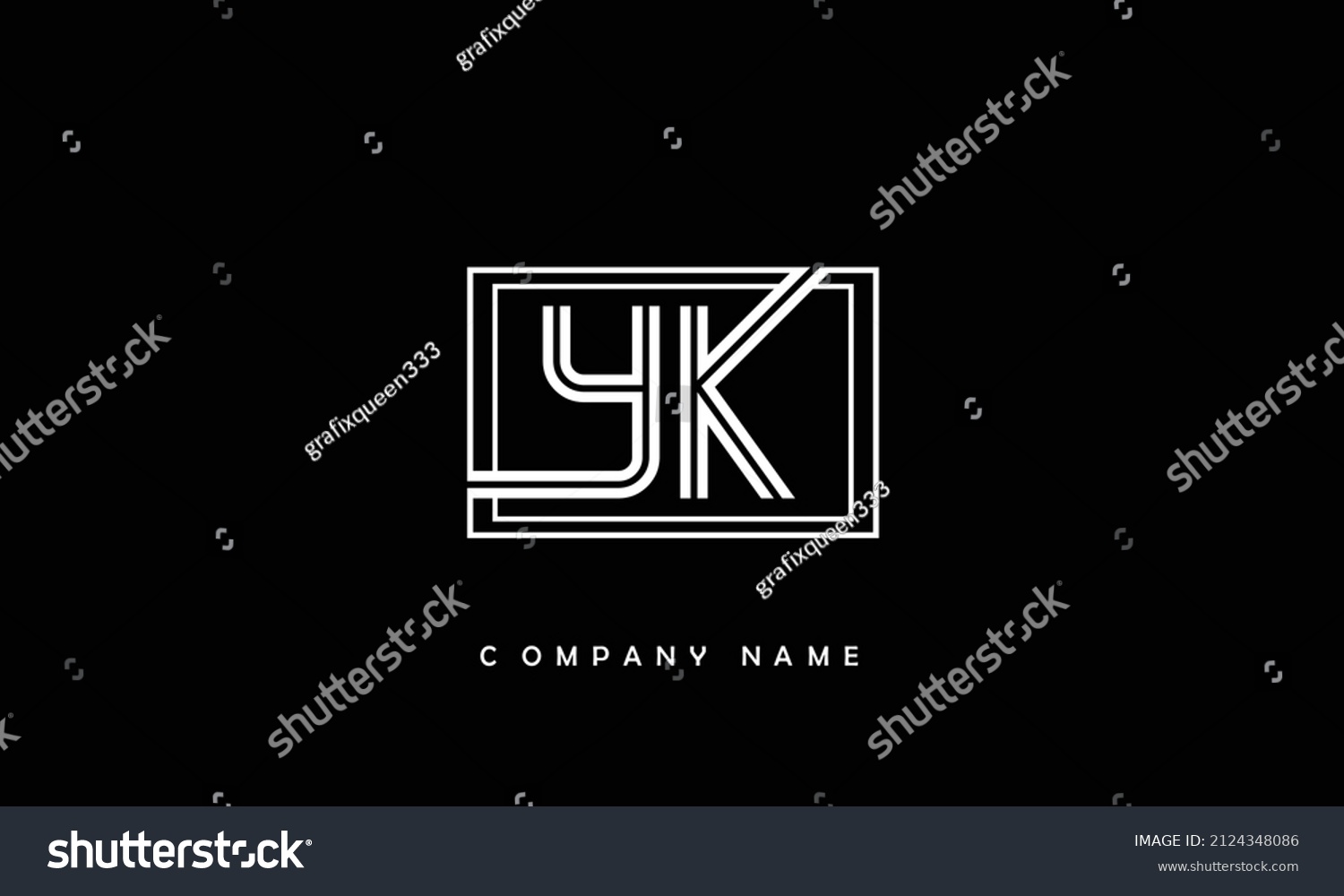 「yk、kyの文字のロゴモノグラム」のベクター画像素材（ロイヤリティフリー） 2124348086 Shutterstock