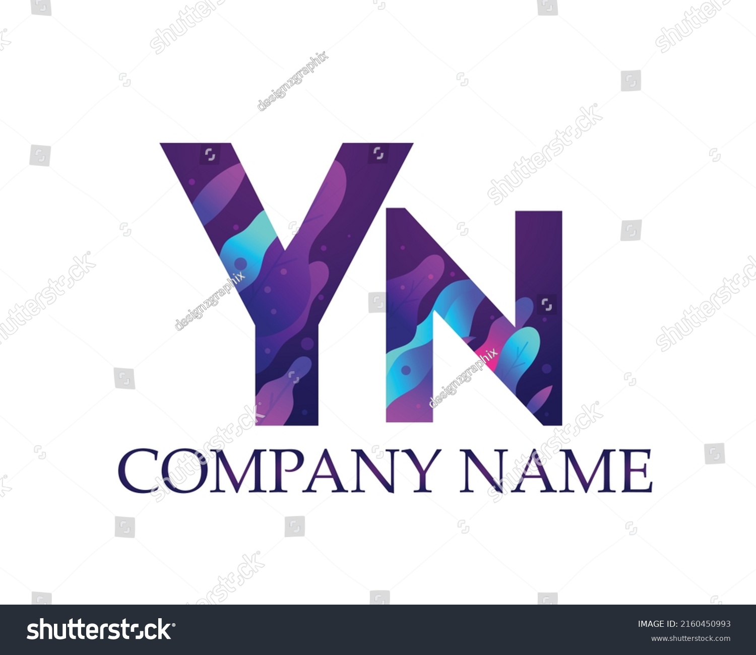 Yn Alphabet One Line Colorful Letters Stock Vector (Royalty Free ...