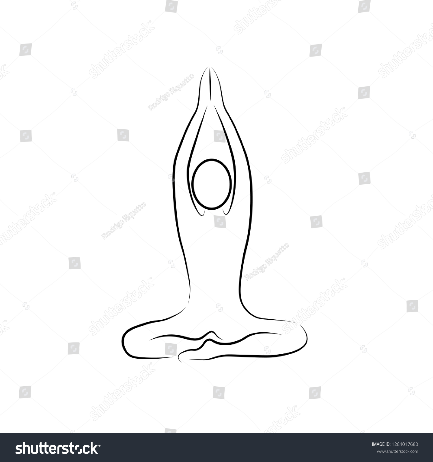 Yoga Meditation Line Art Stock Vector (royalty Free) 1284017680 