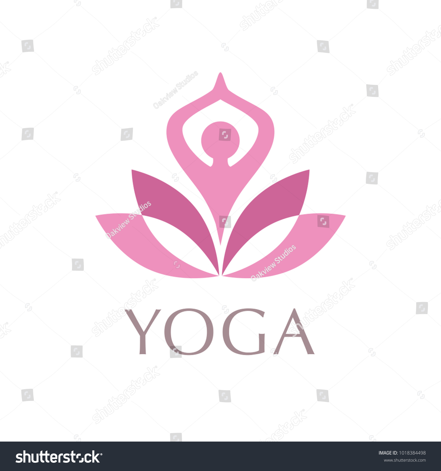 Yoga Flower Logo Vector Stock Vector (Royalty Free) 1018384498 ...