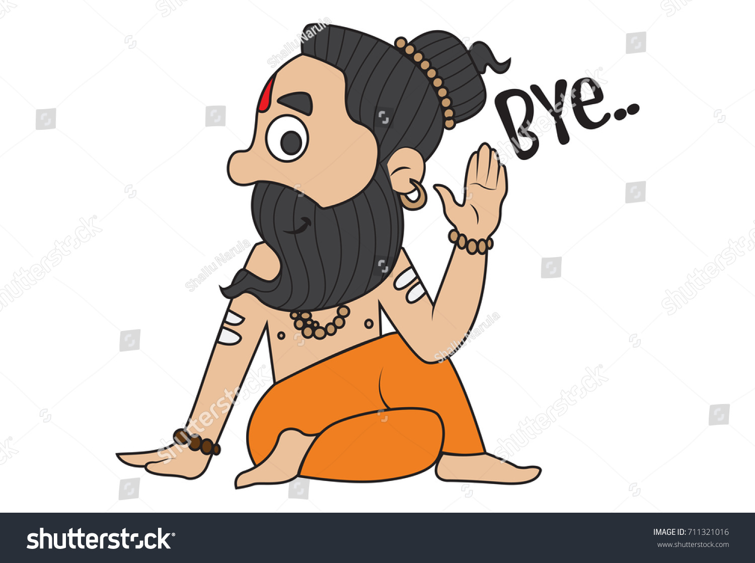 Yoga Guru Baba Ram Dev Saying Bye Vector Il Ration Isolated On White Background Yoga Guru Baba Ram Dev Saying Bye Vector Il Ration Isolated On White Background
