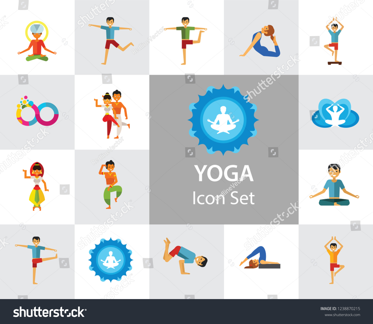 Yoga Icon Set Infinity Meditation Handstand Stock Vector (Royalty Free ...