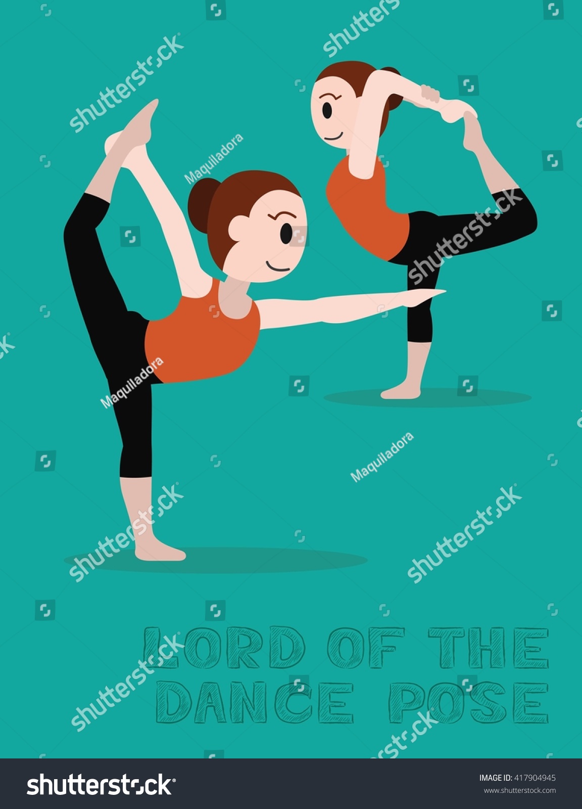 Yoga Lord Dance Pose Cartoon Vector Stock Vector 417904945 ...