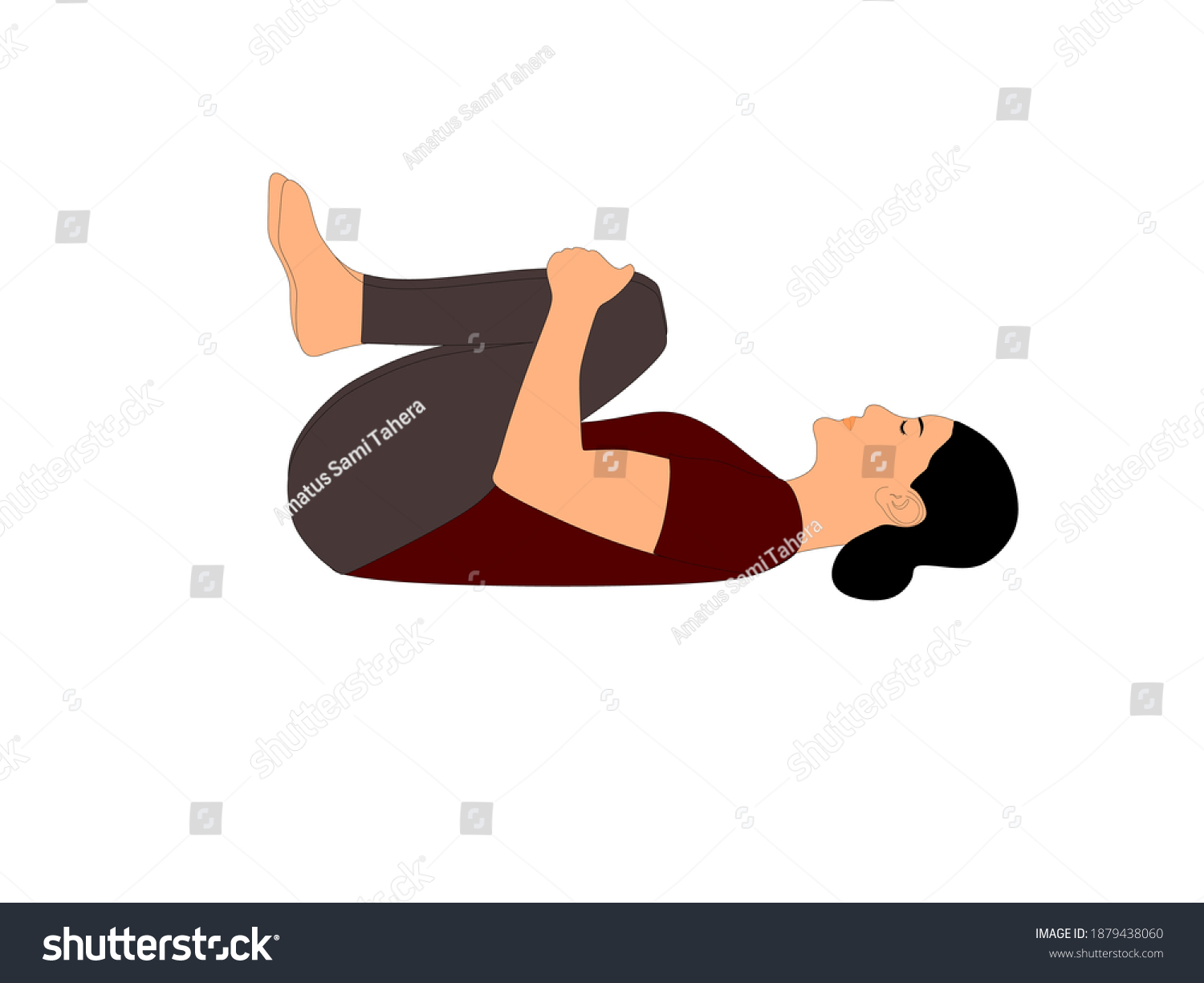 Yoga Pose Known Apasana Wind Release Stock Vector (Royalty Free ...