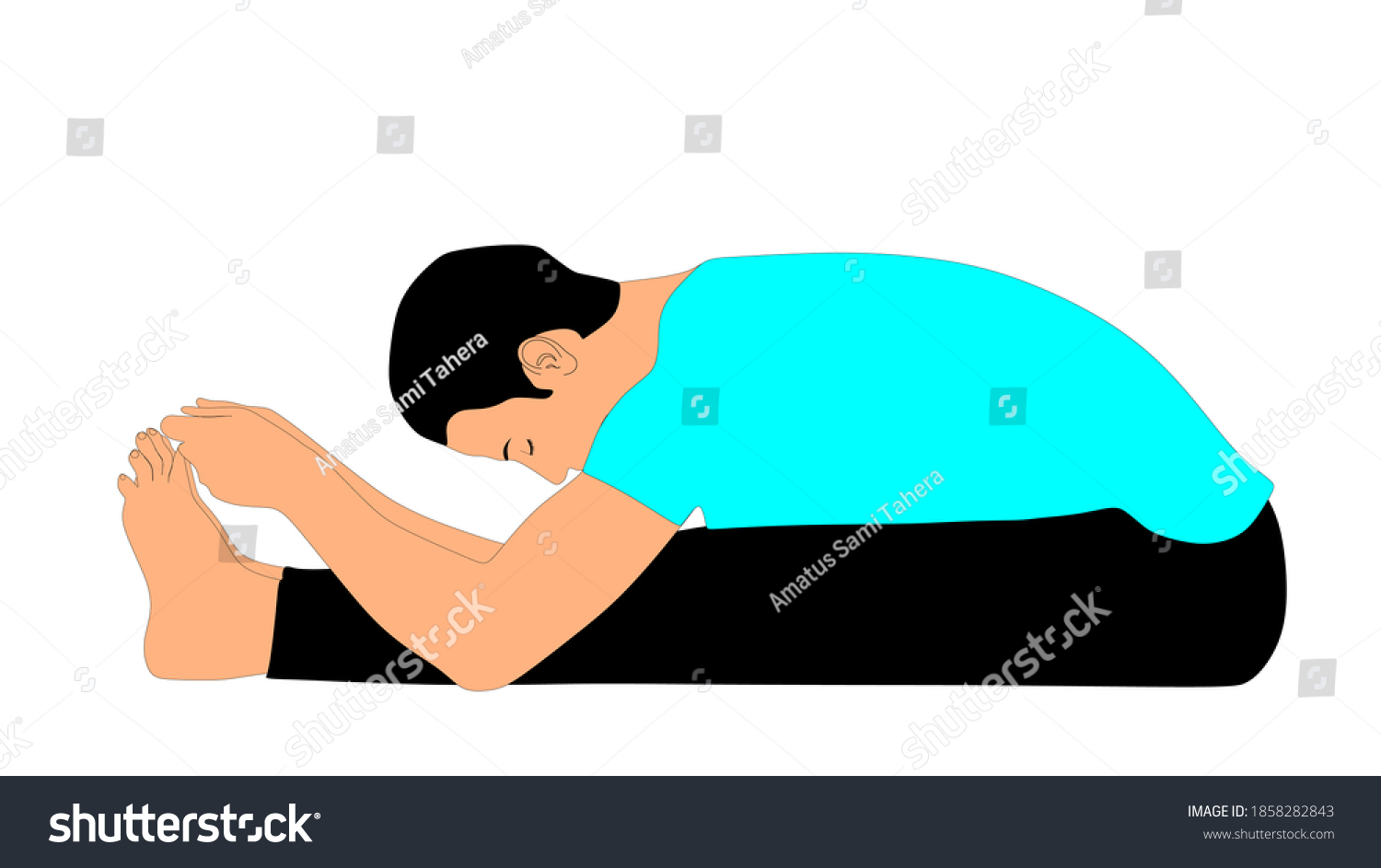 Yoga Pose Paschimottanasana That Known Seated Stock Vector (Royalty ...