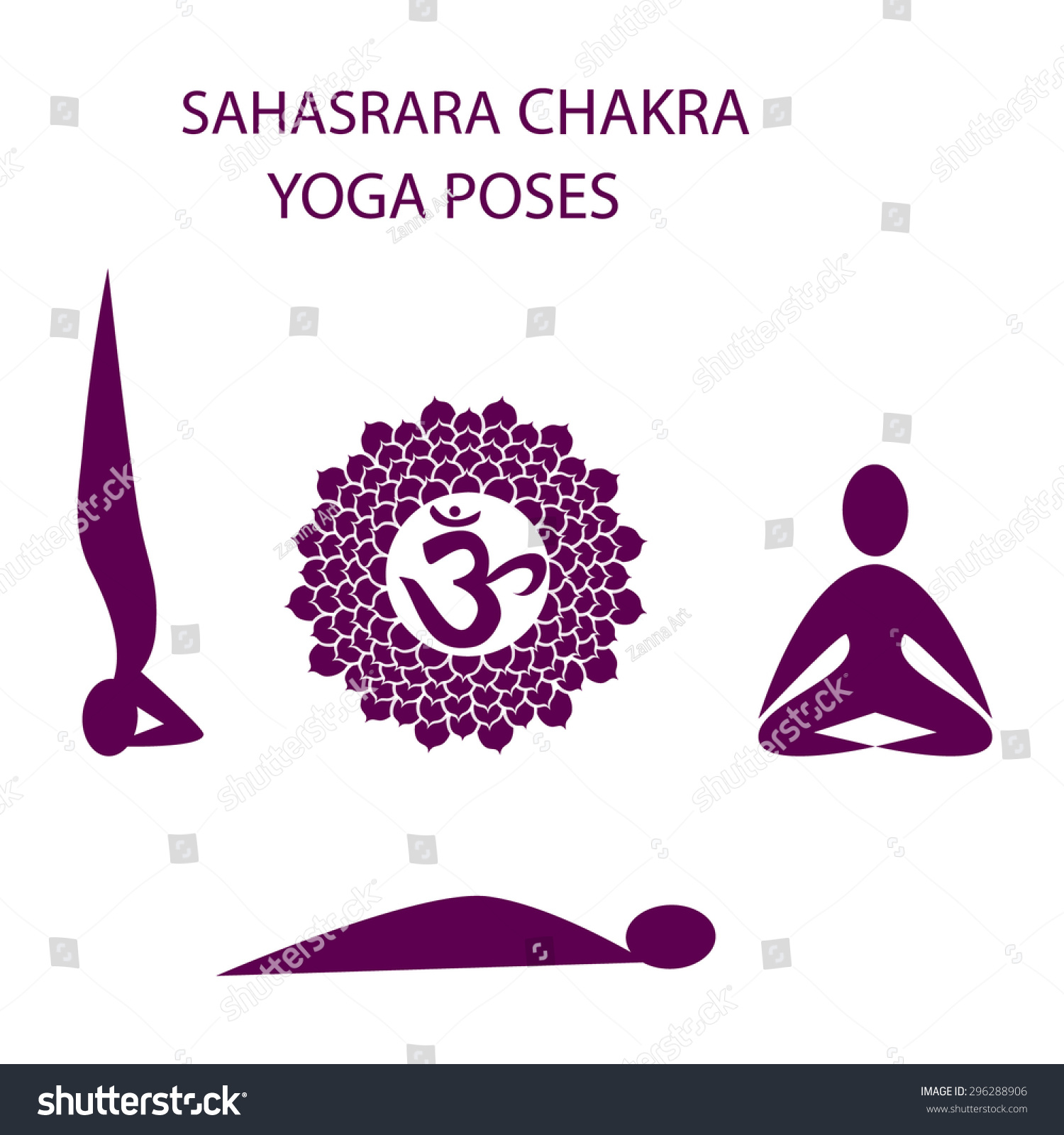 Yoga Poses Fro Sahasrara Chakra Activation Stock Vector (Royalty Yoga Poses Fro Sahasrara Chakra Activation Stock Vector (Royalty