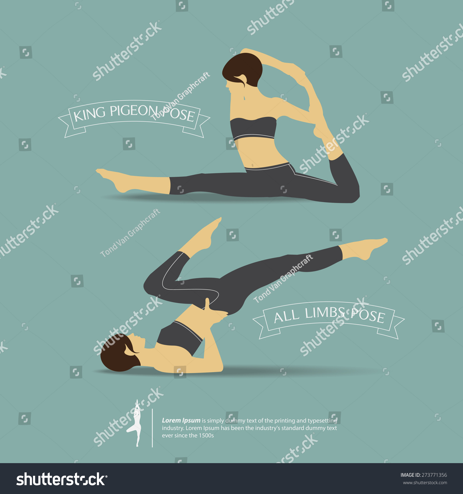 Yoga Poses Two Position King Pigeon Stock Vector (Royalty Free Yoga Poses Two Position King Pigeon Stock Vector (Royalty Free