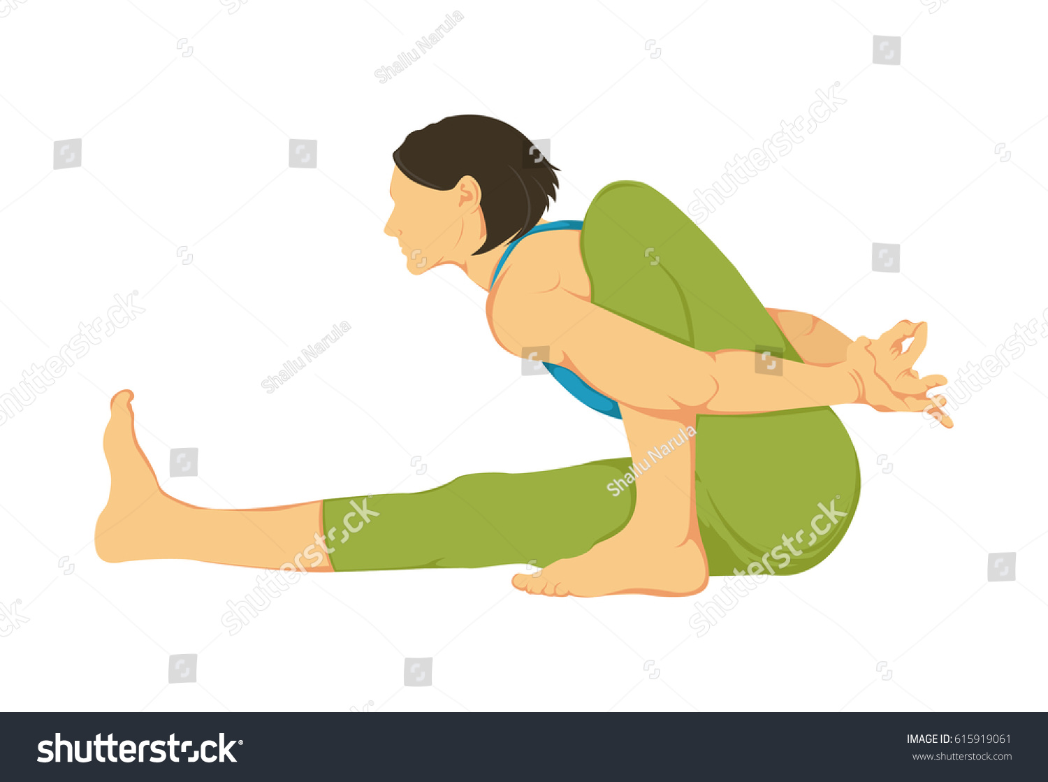 Yoga Poses Marichyasana Vector Illustration Isolated Stock Vector ...