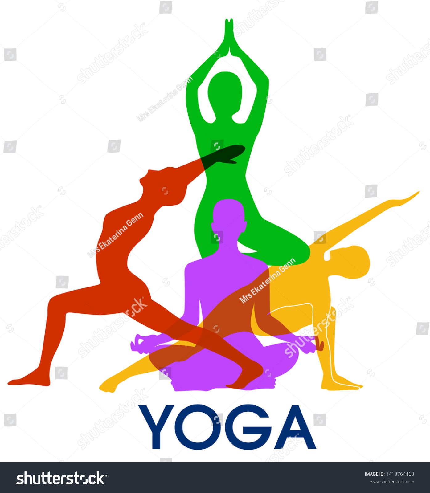 Yoga Poses Womans Silhouette Balance Yoga Stock Vector (Royalty Free ...