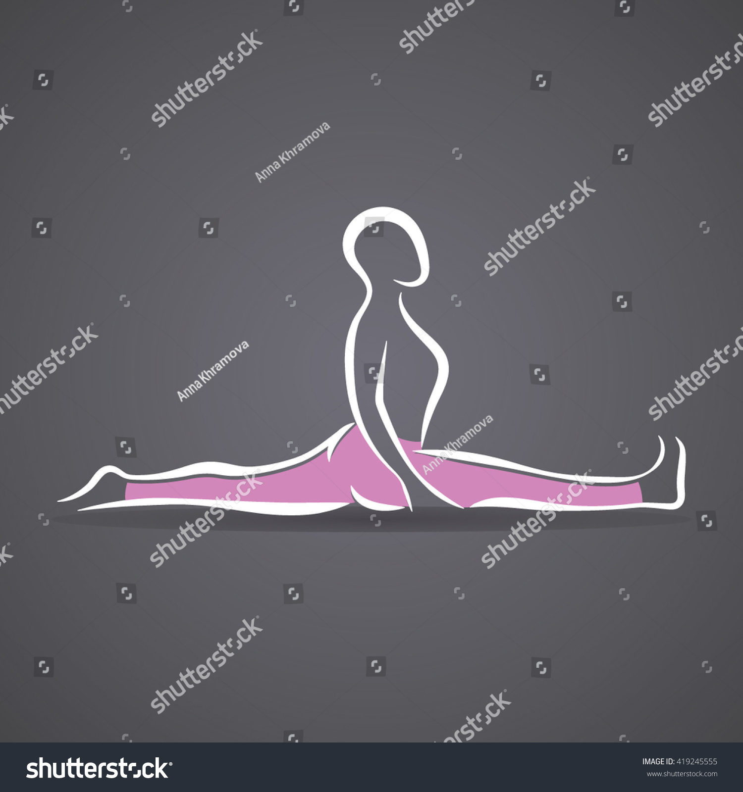 Yoga Poses Yoga Pants Side Splits Stock Vector Royalty Free 419245555