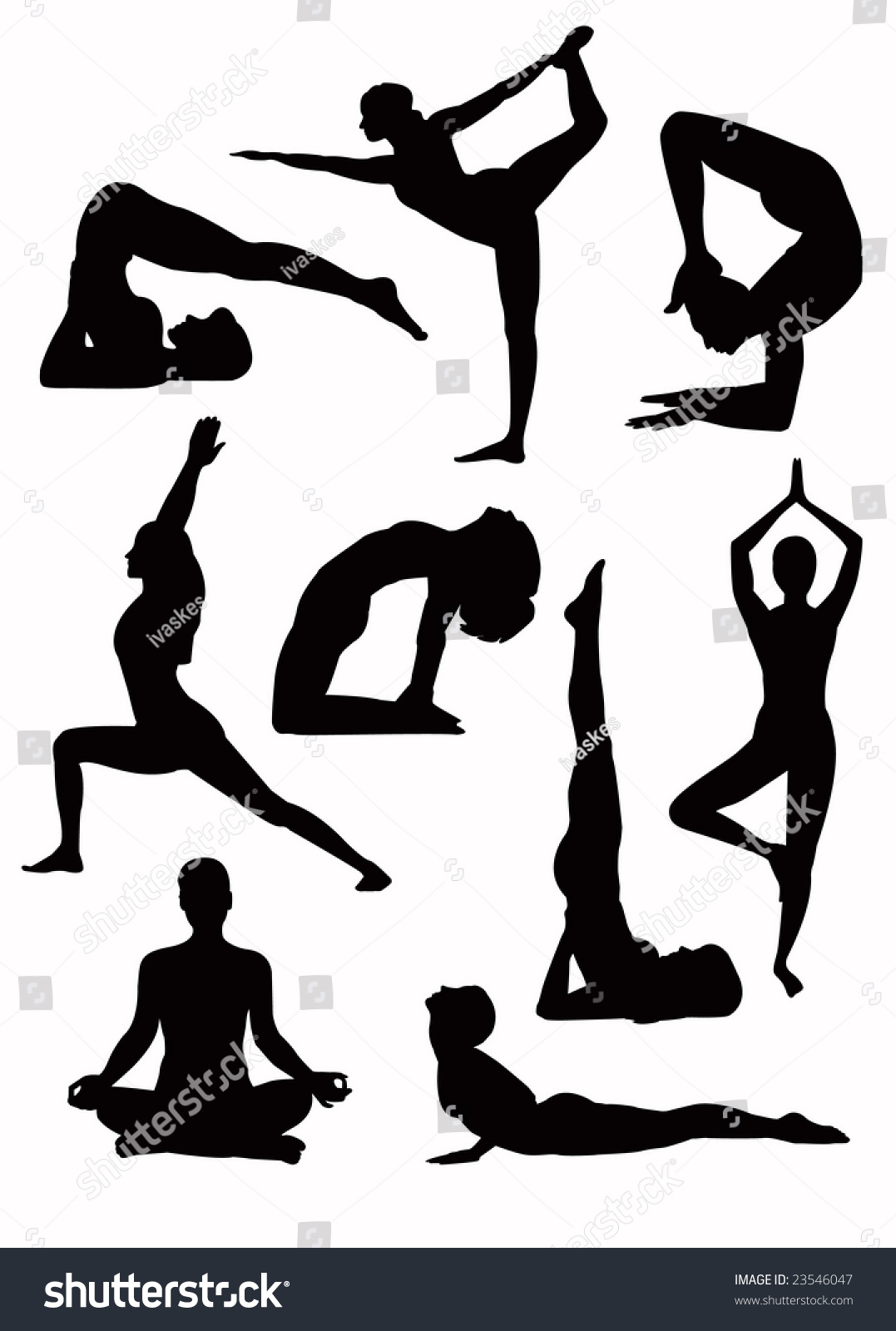 Yoga Silhouette Vector Stock Vector (Royalty Free) 23546047