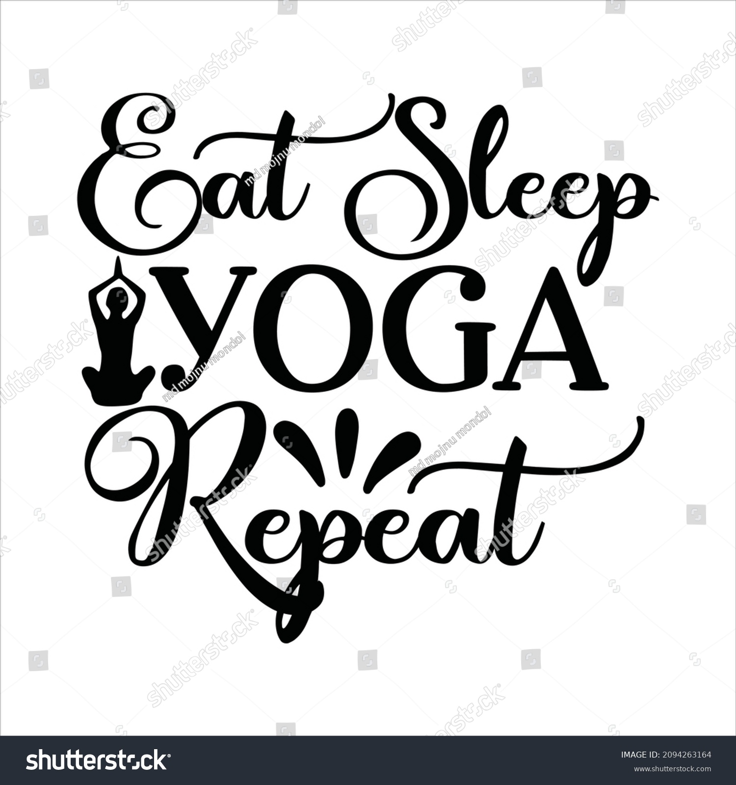 SVG of yoga svg design eat sleep yoga repeat svg