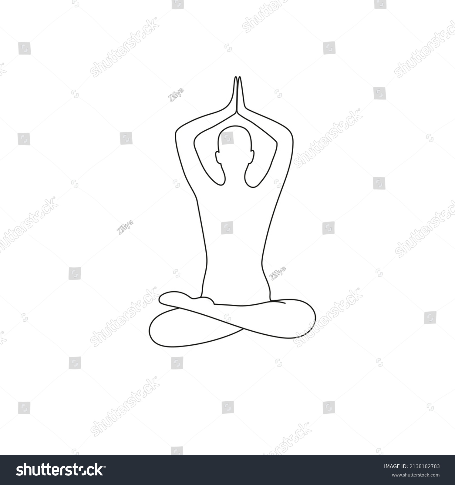 Yoga Tree Pose One Line Drawing Stock Vector (Royalty Free) 2138182783 ...