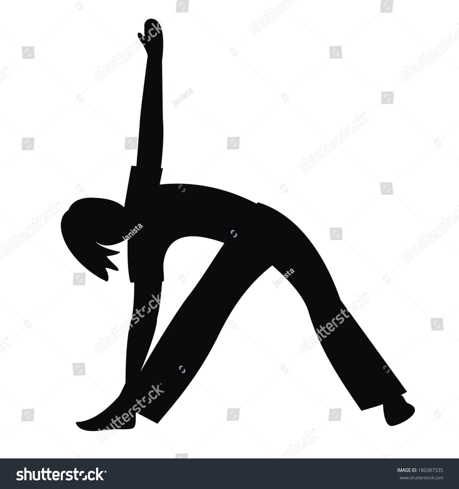 Yoga Triangle Pose Black Silhouette Vector Stock Vector (Royalty Free ...