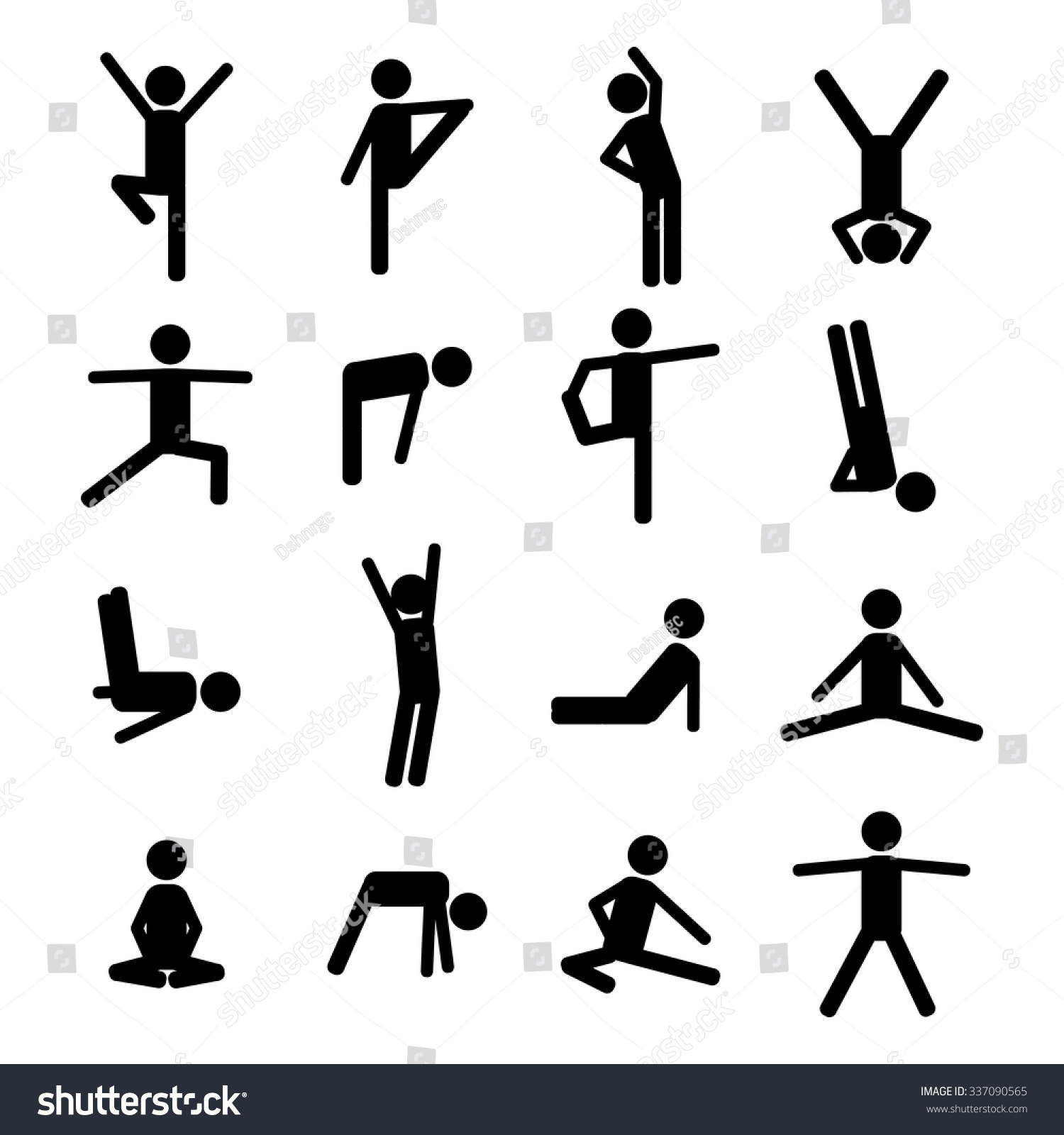 Yoga Vector Icon Set Stock Vector 337090565 - Shutterstock