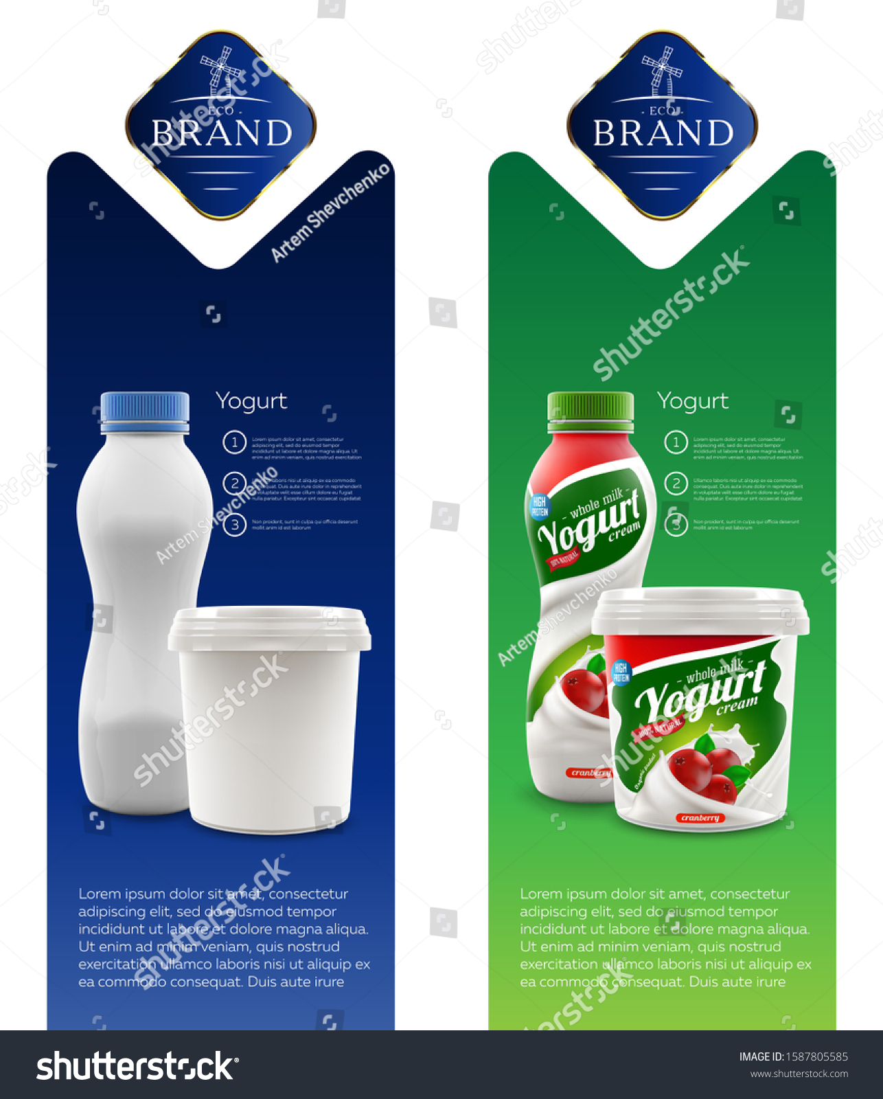 Yogurt Brand New Ad Flyer Design Stock Vector Royalty Free