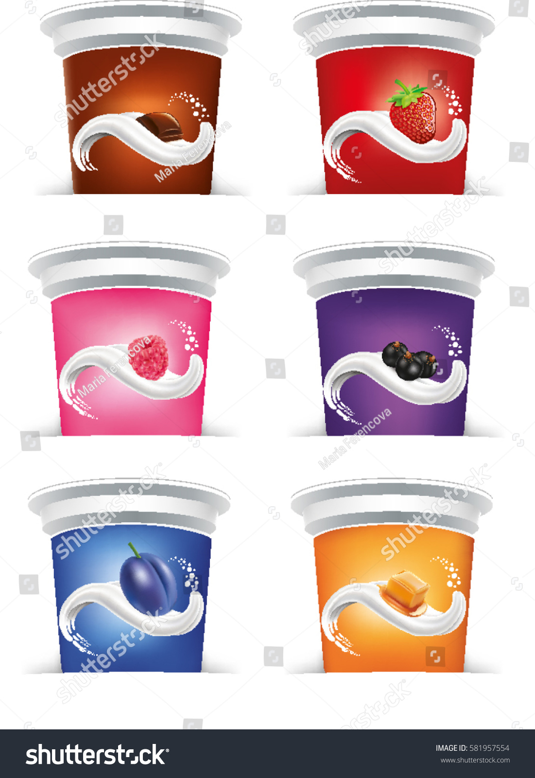 Download Yogurt Packaging Design Template Fruits Lying Stock Vector Royalty Free 581957554