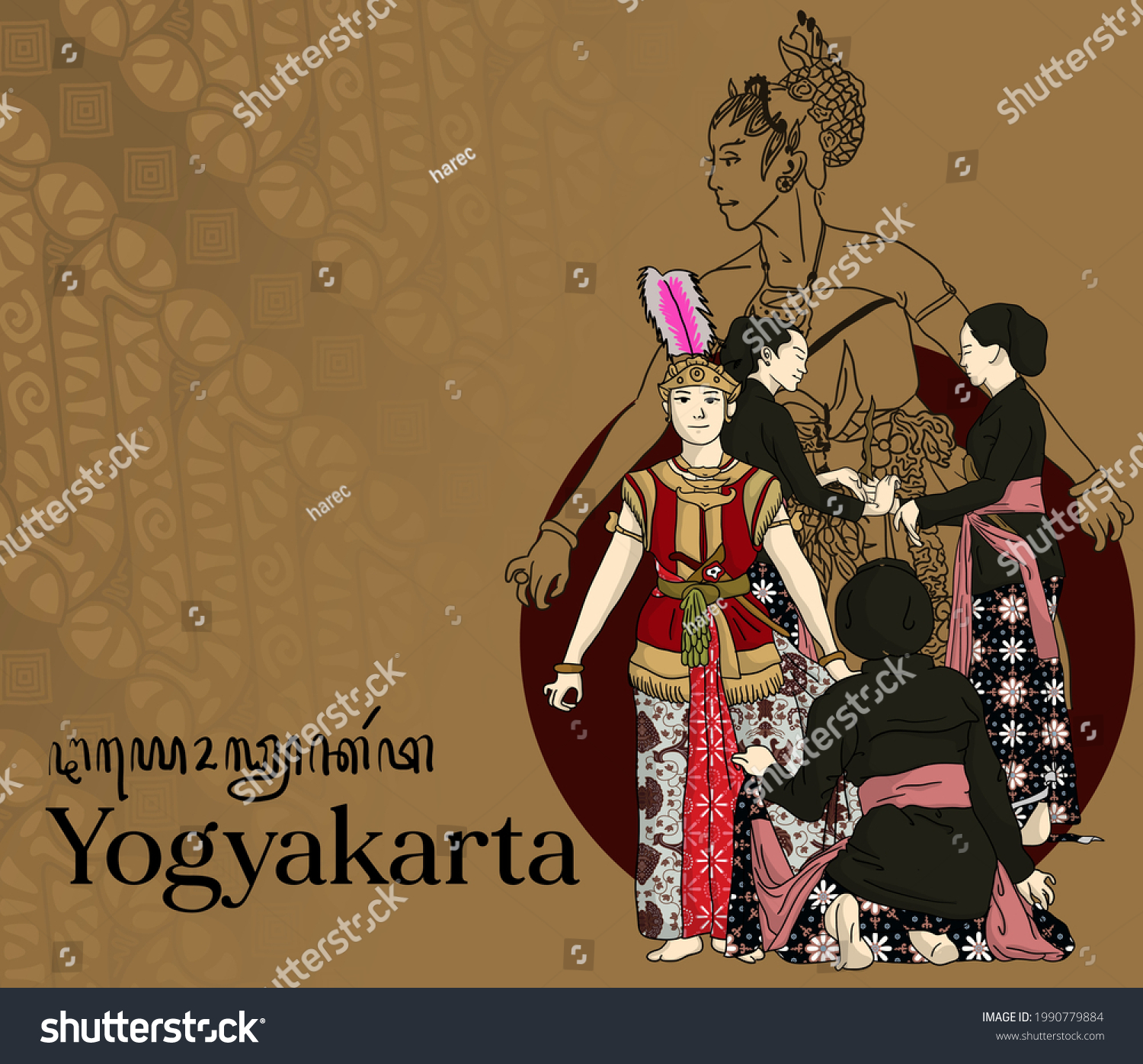 SVG of Yogyakarta traditional batik dress elegant design Indonesia Culture svg