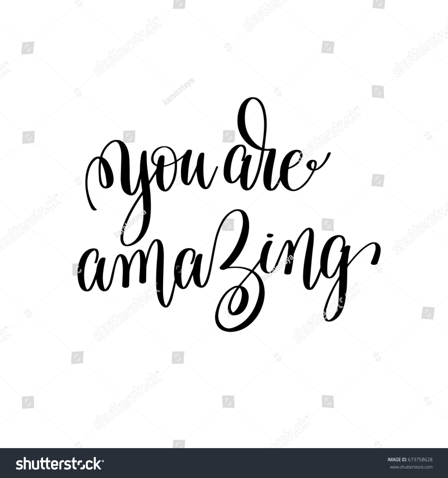 You Are Amazing Black And White Modern Brush Calligraphy Positive